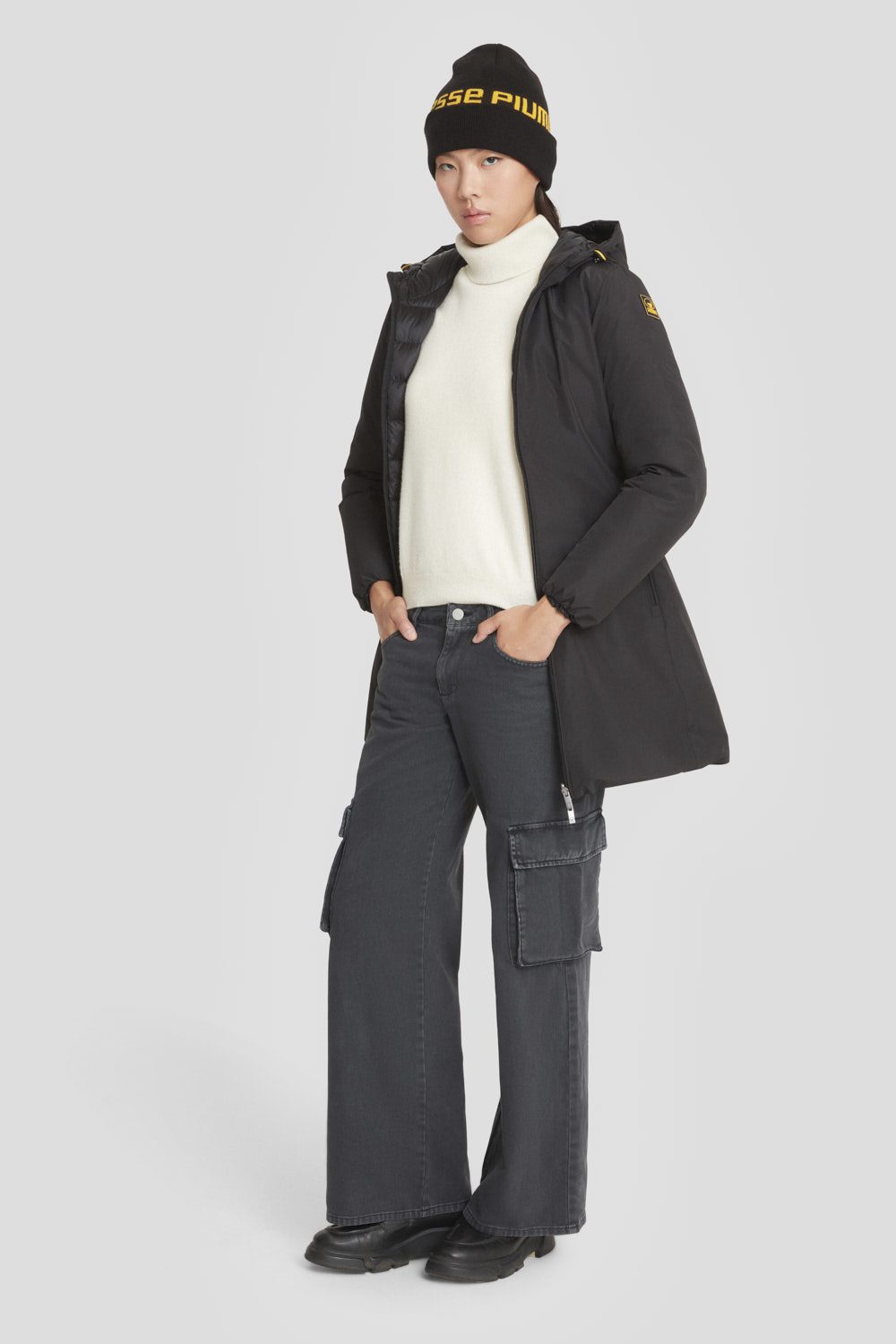 ciesse-outdoor-daunenjacke-schwarz-reversibel-kapuze-wasserabweisend image 2