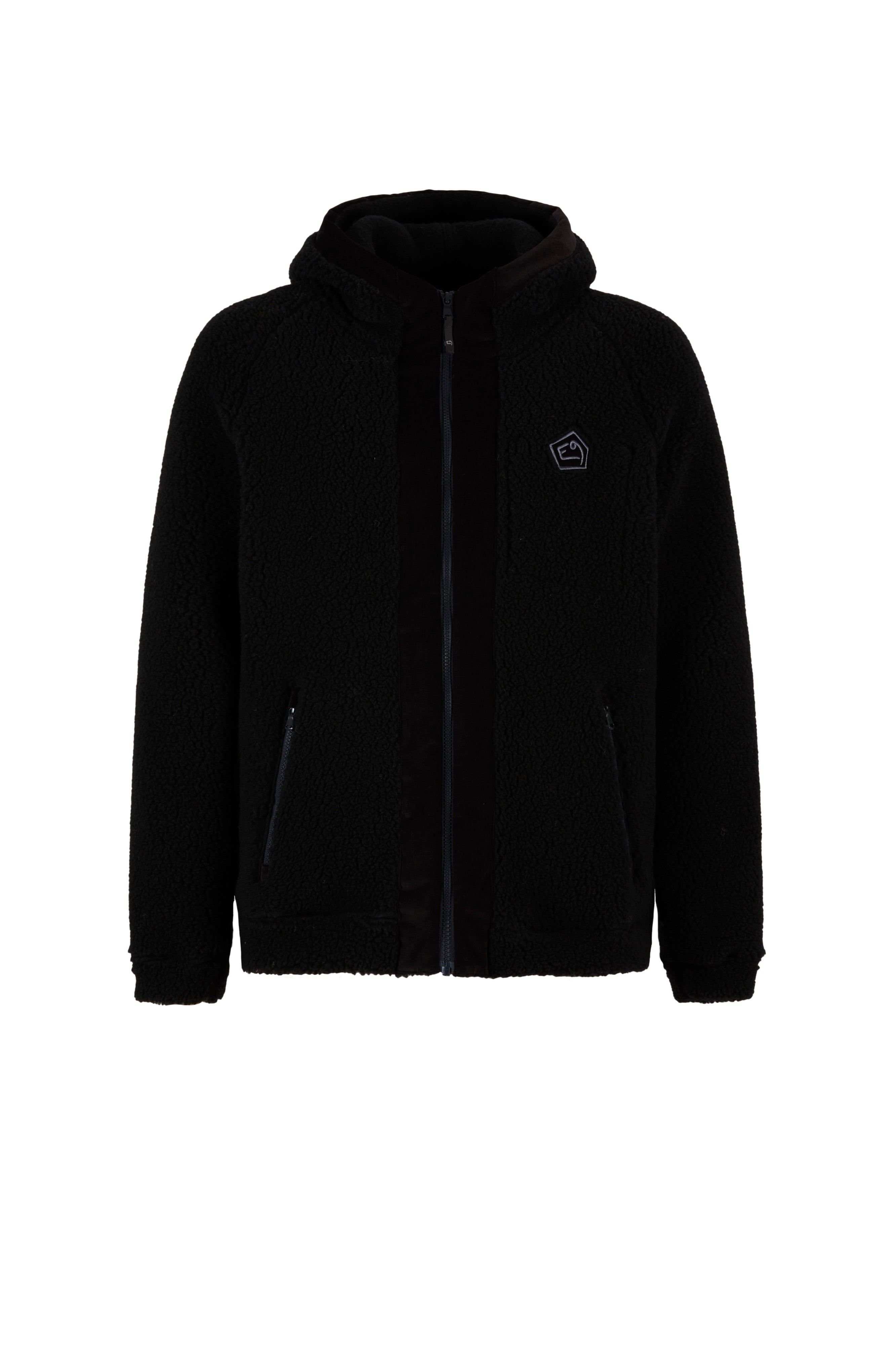 e9-siavio-fleecejacke-black-gr-e-m-mit-kapuze-wolle image 8