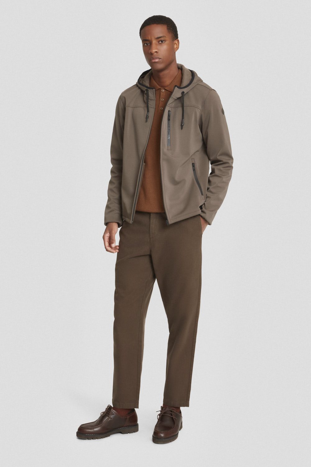 ciesse-outdoor-sweatjacke-braun-kapuze-waterproof-zip image 2