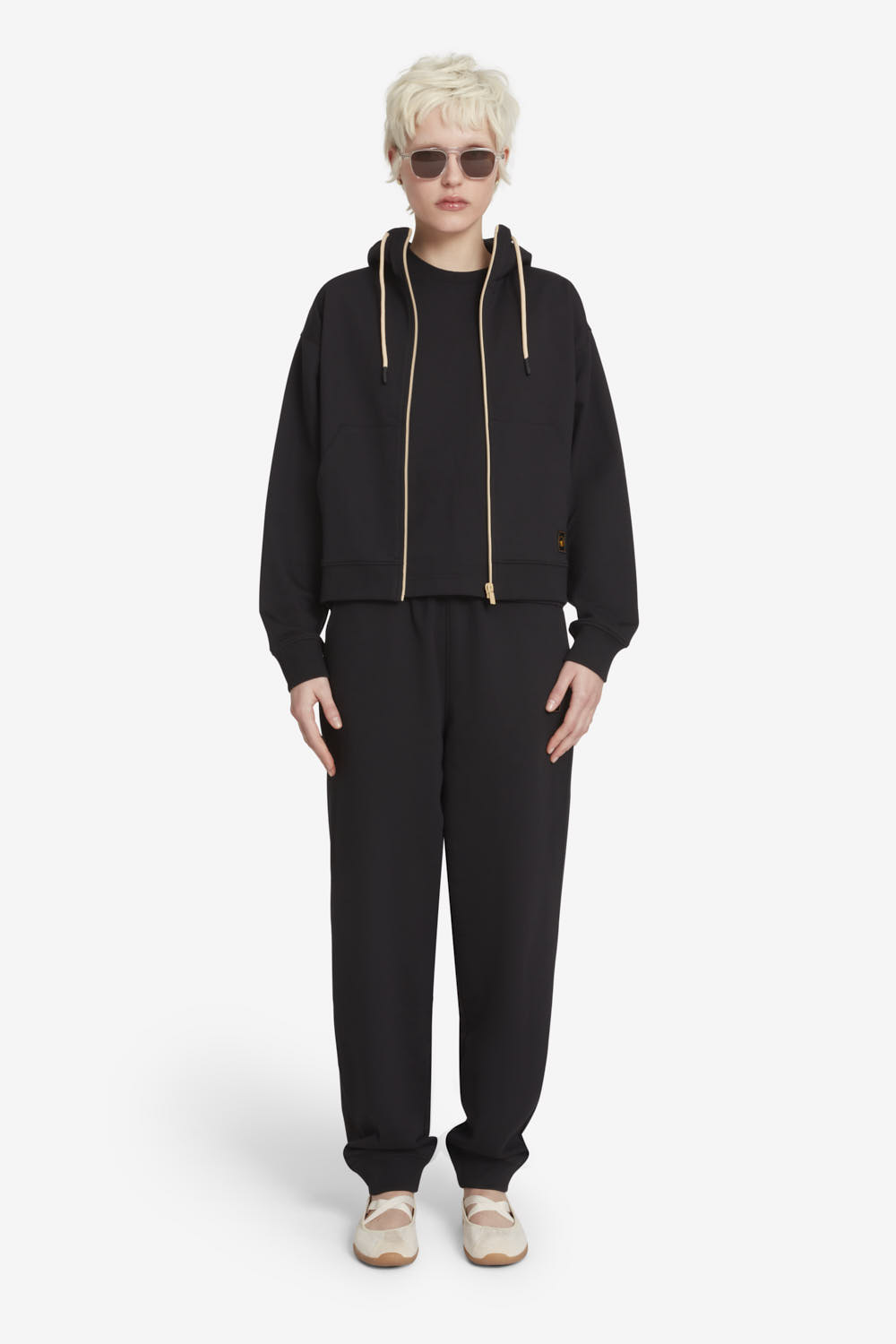 ciesse-outdoor-natalie-damen-hoodie-schwarz-mit-zip-baumwolle image 1