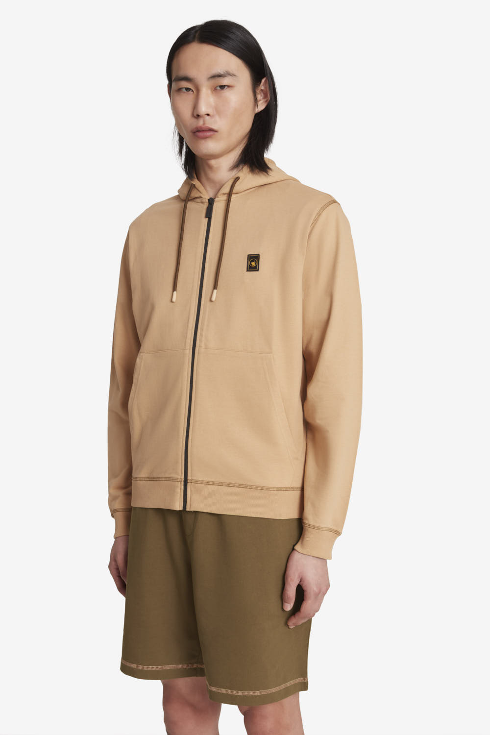 ciesse-outdoor-kurt-kapuzen-hoodie-herren-beige-baumwolle-zip image 2