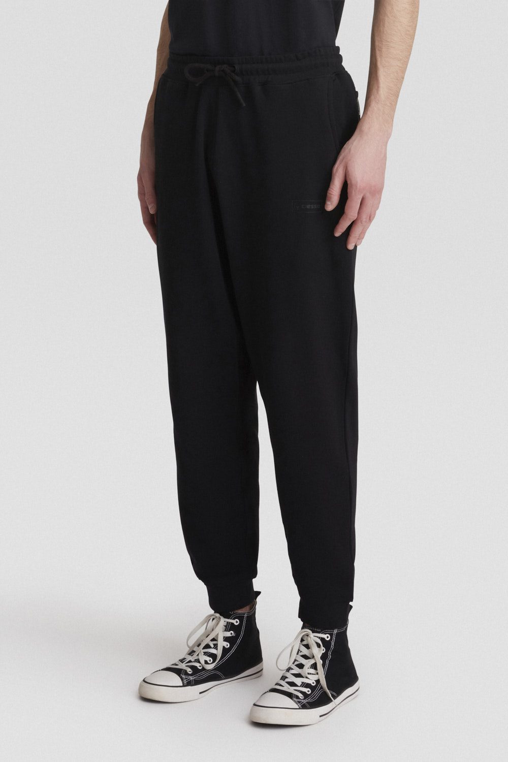 ciesse-pantaloni-herren-hose-schwarz-baumwolle-kordelzug image 2