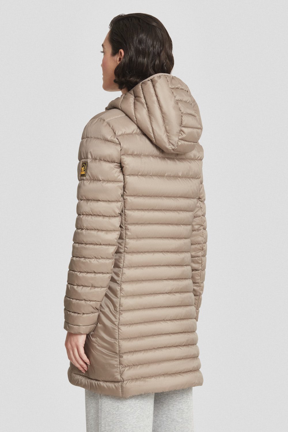 ciesse-outdoor-daunenmantel-braun-lang-gesteppt image 4