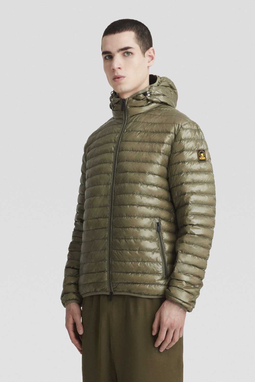 ciesse-piumini-daunenjacke-gr-n-gl-nzend-kapuze image 2