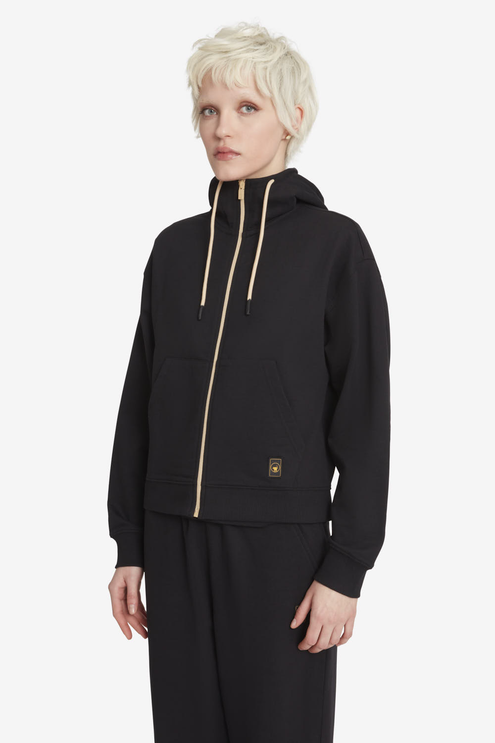 ciesse-outdoor-natalie-damen-hoodie-schwarz-mit-zip-baumwolle image 2