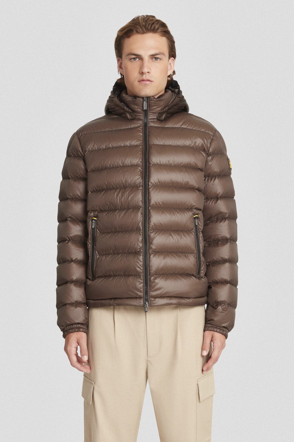 ciesse-outdoor-piumini-daunenjacke-braun-kurz-kapuze-abnehmbar image 2