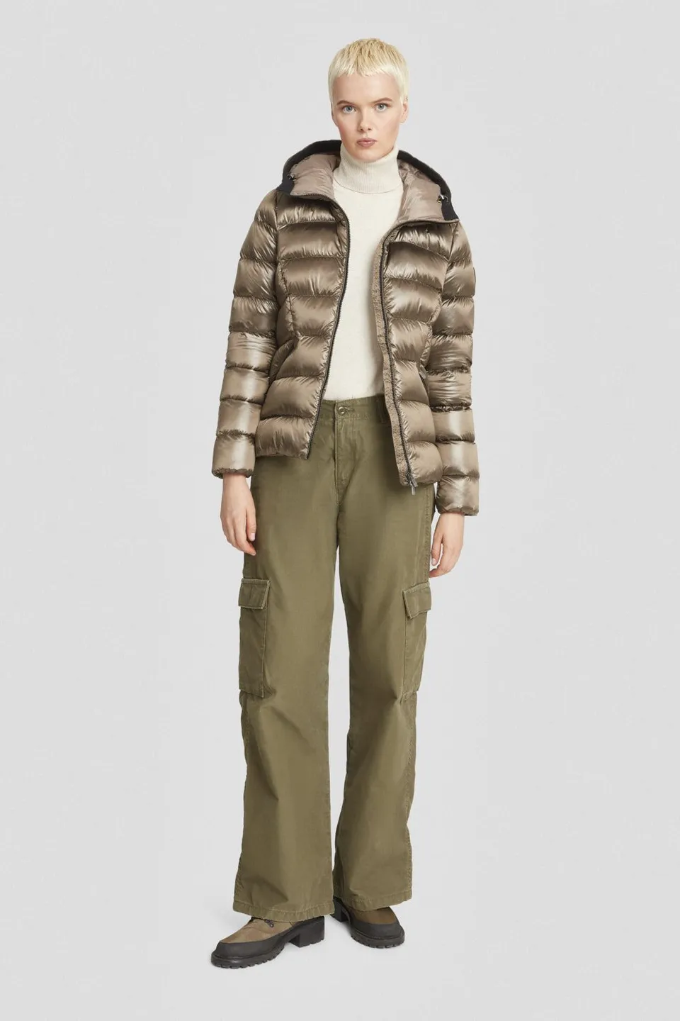 ciesse-outdoor-daunenjacke-braun-mit-kapuze-feder-90-10-800-fill image 1