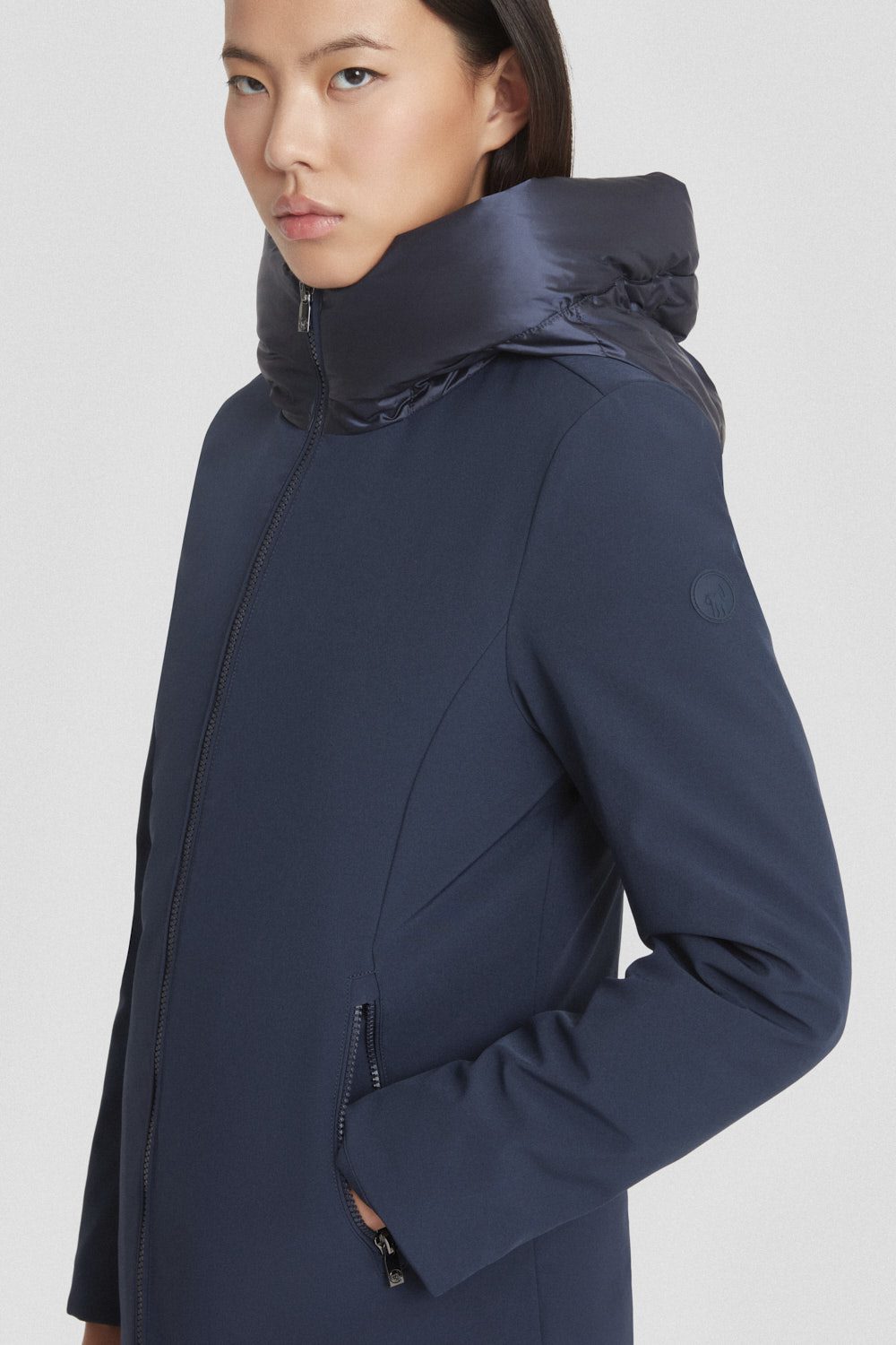 ciesse-outdoor-winterjacke-lang-blau-softshell-daunen image 3