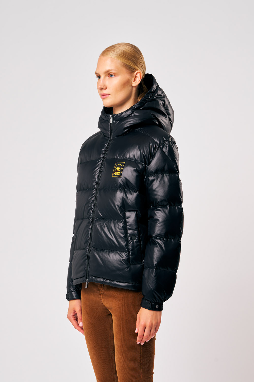ciesse-piumini-naria-daunenjacke-damen-schwarz-kapuze image 1