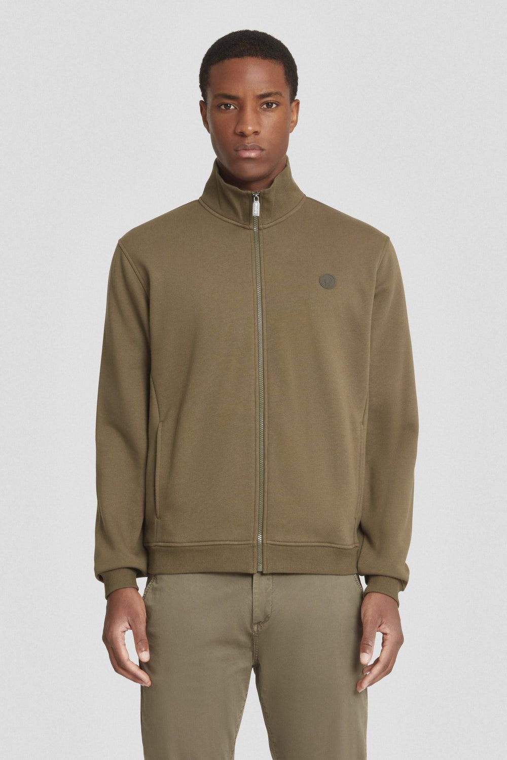 ciesse-sweatjacke-oliv-baumwolle-mit-zip-military image 1