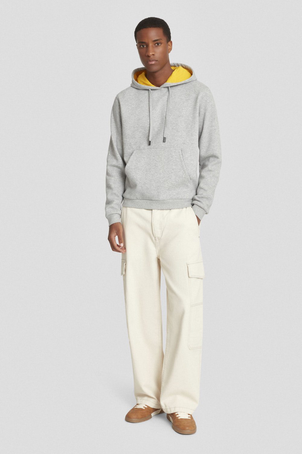 ciesse-hoodie-grau-basic-mit-kapuze-baumwolle-unisex image 2
