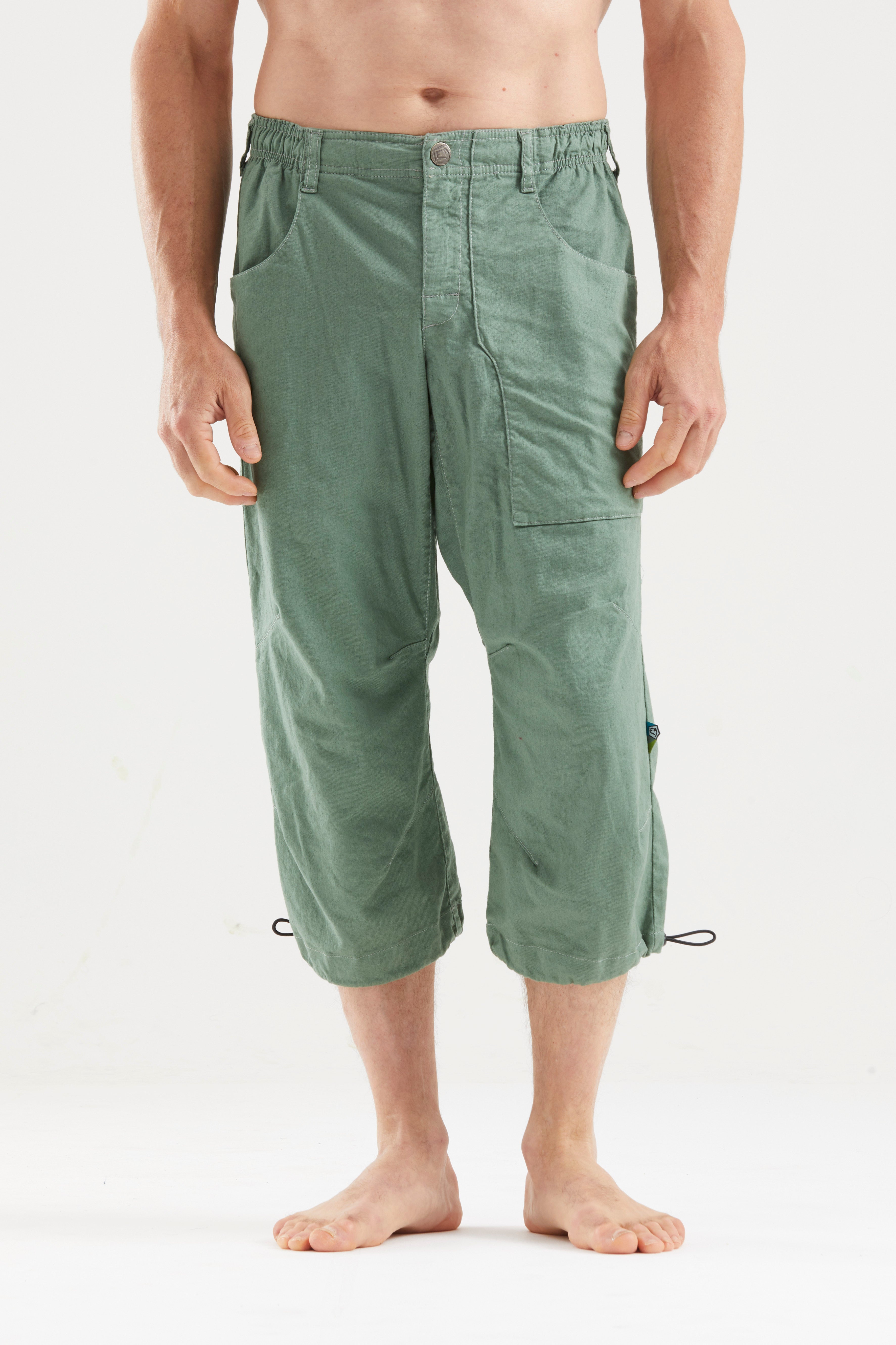 e9-fuoco-flax-3-4-kletterhose-agave-leinen-bio-baumwolle image 1