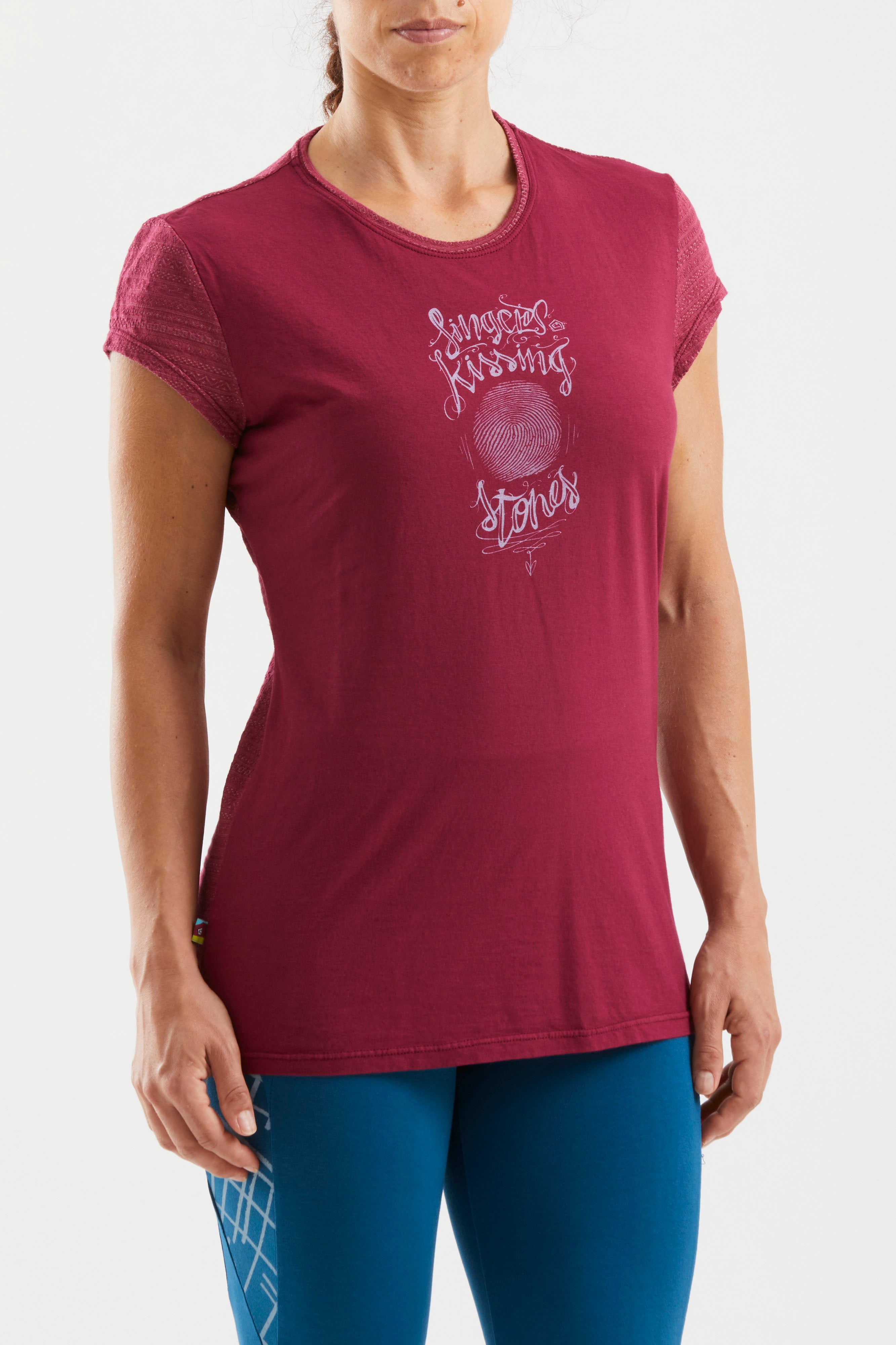 e9-kiss-t-shirt-damen-ocean-blue-modal-slim-fit image 2