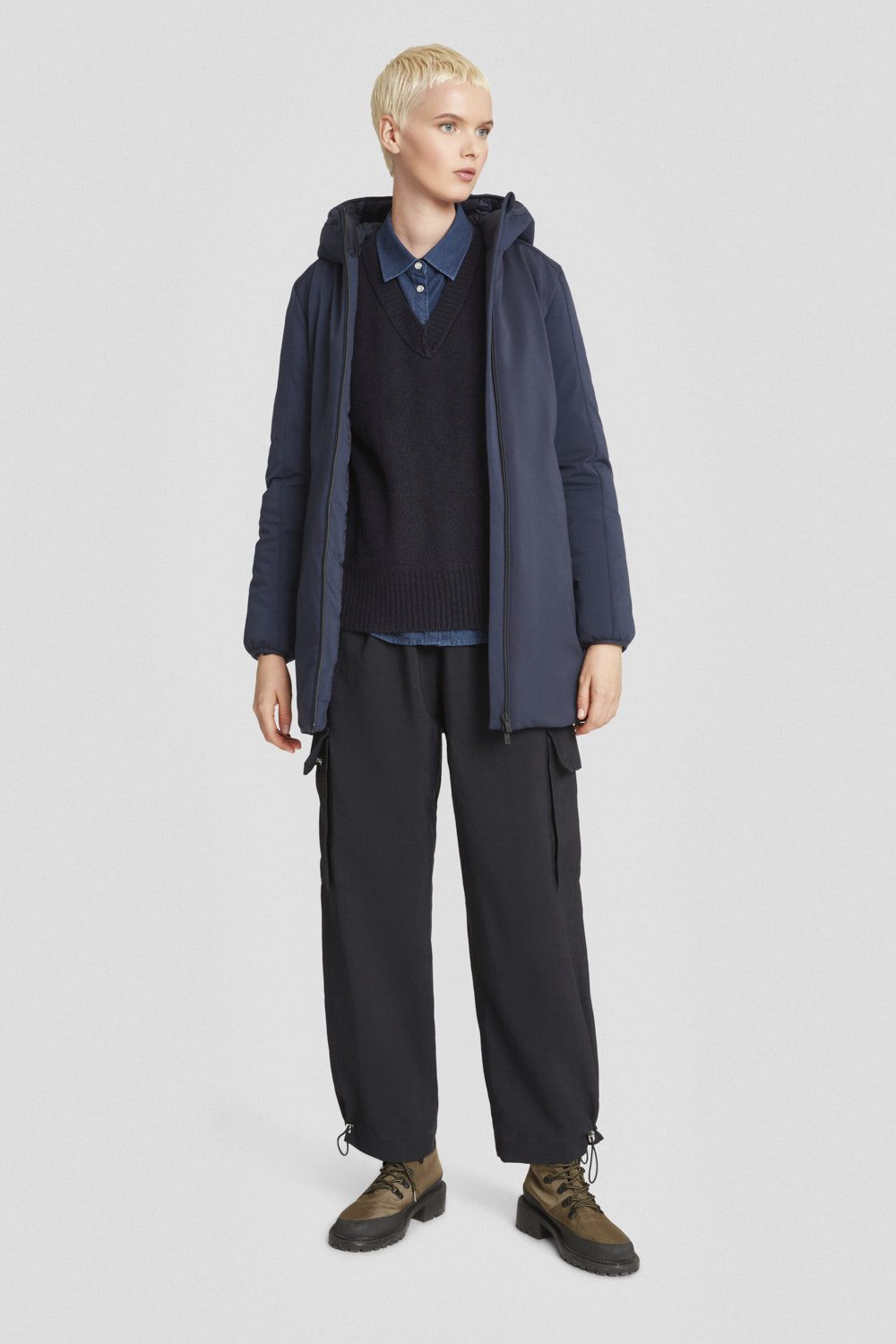 ciesse-outdoor-softshelljacke-lang-blau-wasserdicht-kapuze image 2