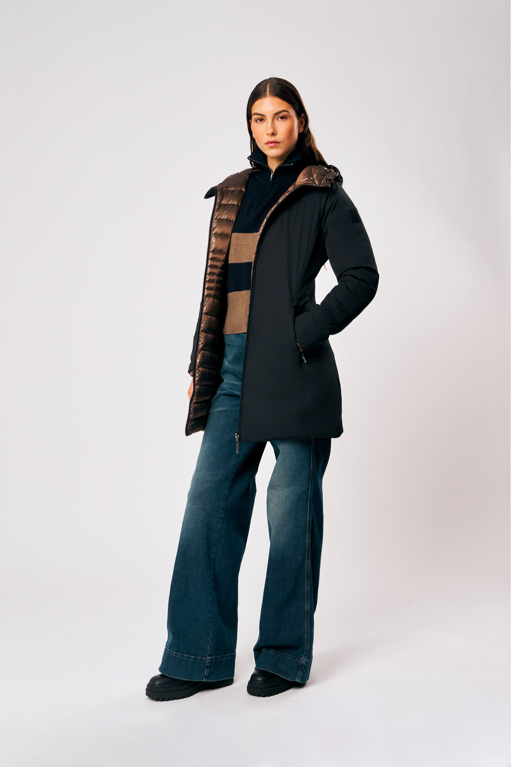 ciesse-piumini-kalie-3-0-daunenjacke-damen-schwarz-braun-wendbar image 1
