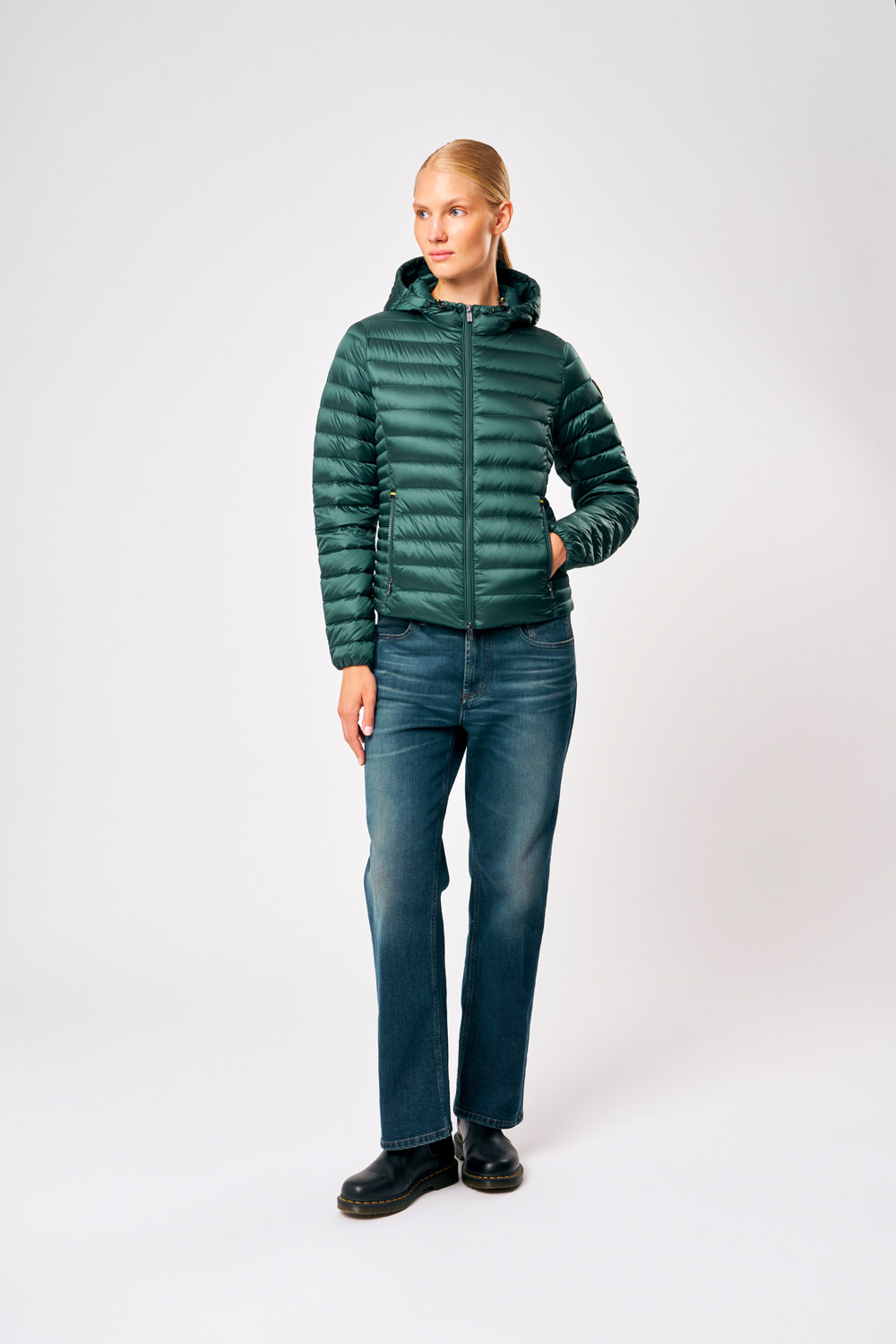 ciesse-aghata-2-0-damen-daunenjacke-gr-n-mit-kapuze image 1