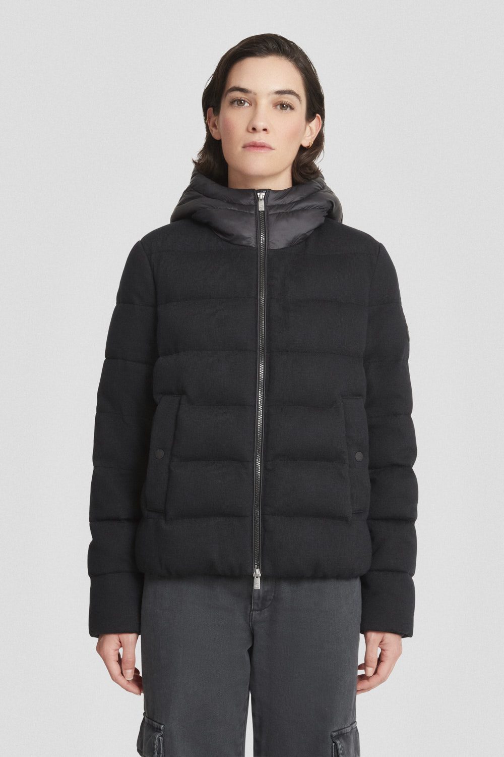 ciesse-outdoor-nylonjacke-schwarz-mit-kapuze-leicht-gef-ttert image 2