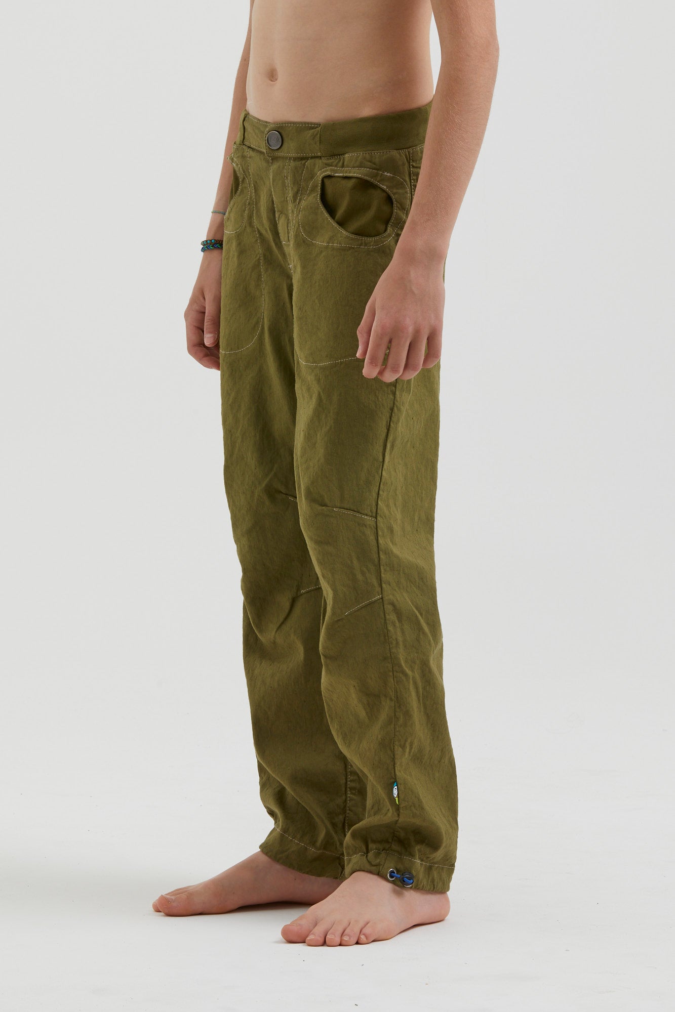 e9-b-rondo-flax-hose-avocado-leinen-kinder-klettern image 2