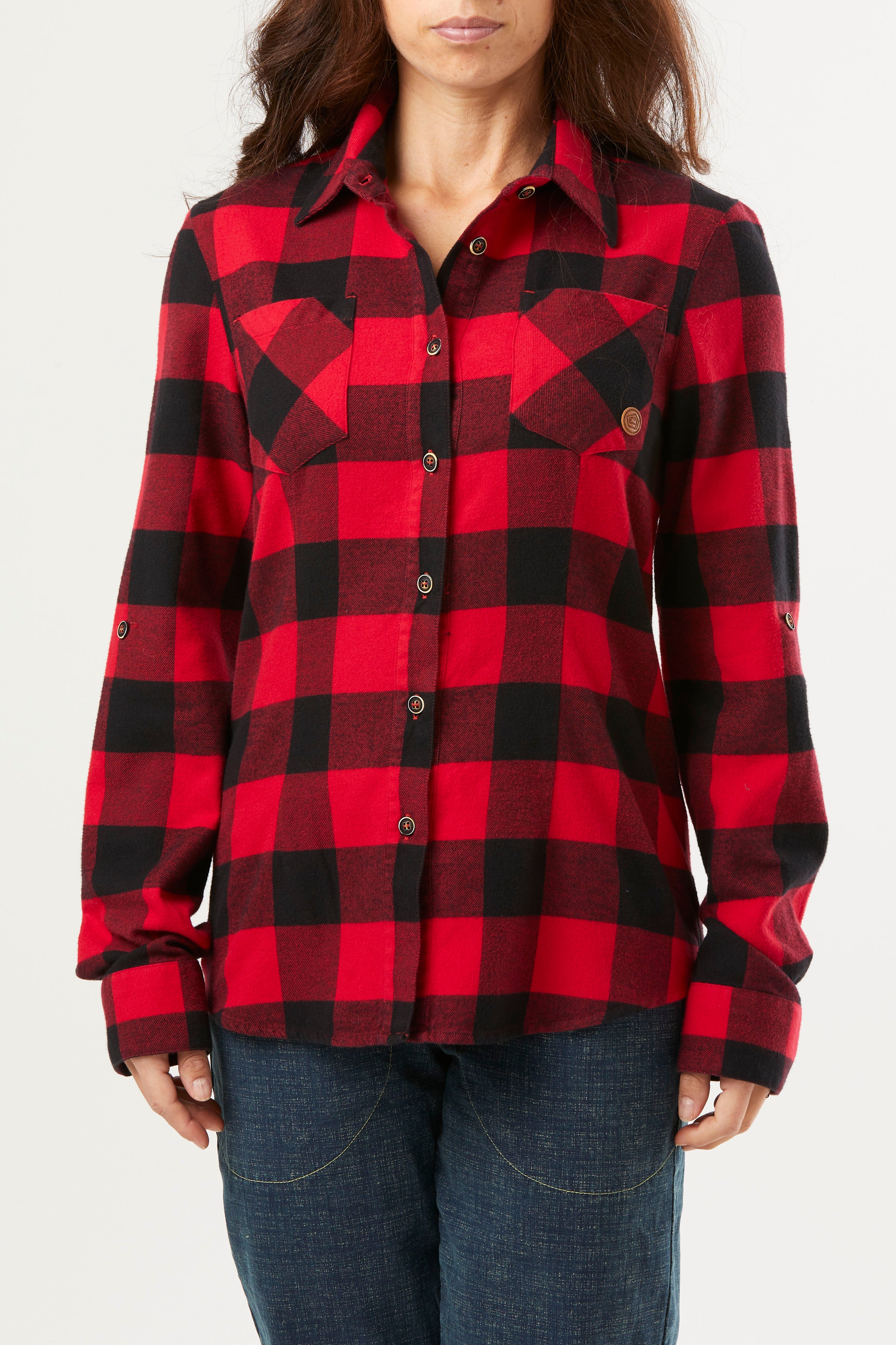 e9-julie-hemd-red-check-baumwolle-slim-fit image 1