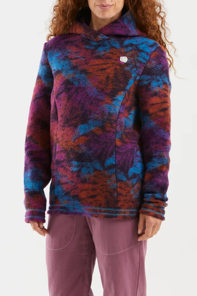 e9-astrid-hoodie-damen-emerald-wolle-gemustert image 1