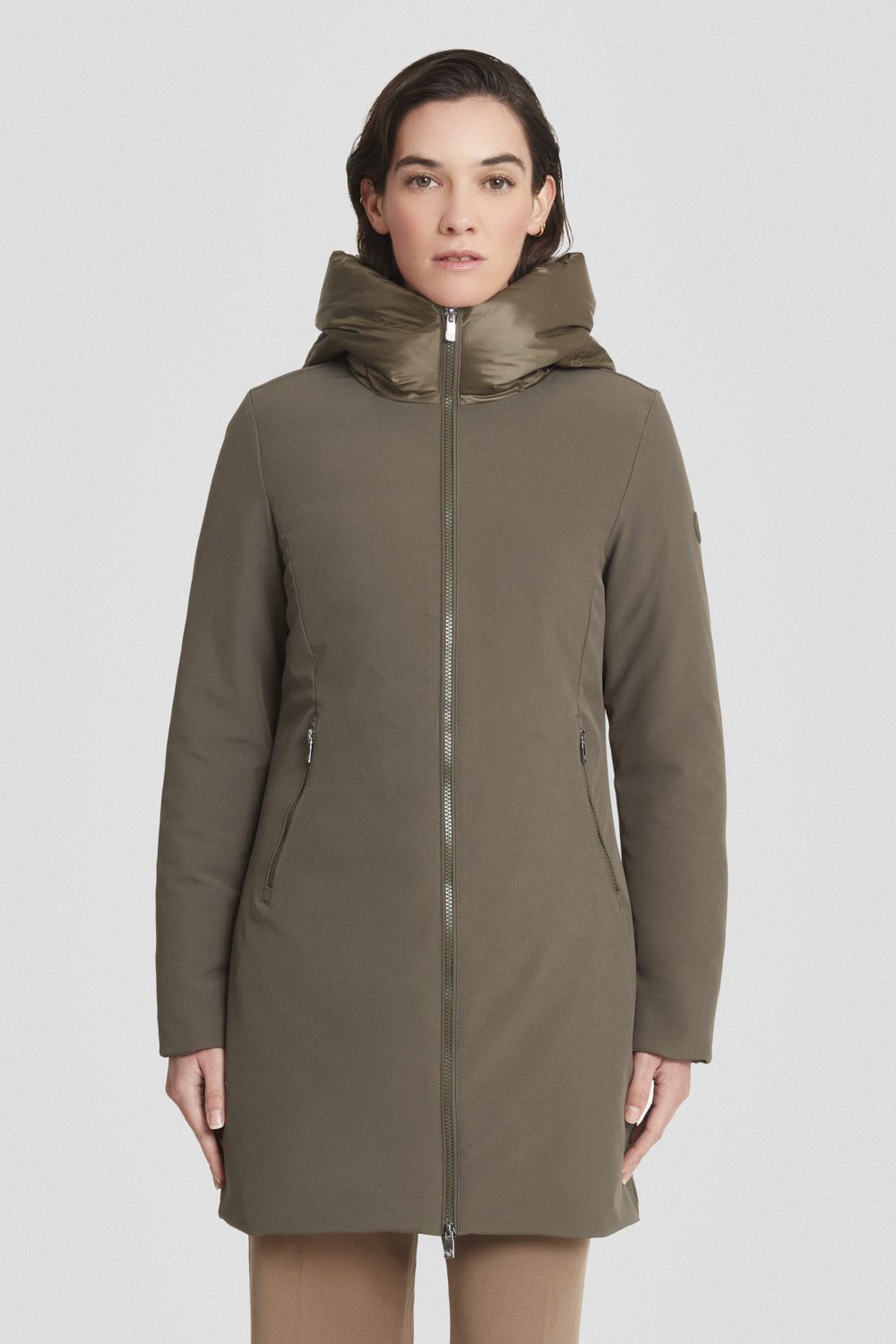 ciesse-outdoor-winterjacke-herren-oliv-softshell-daunen-lang image 2