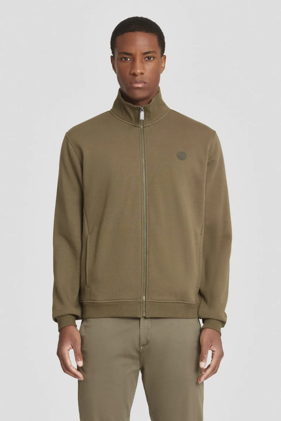 ciesse-sweatjacke-oliv-baumwolle-mit-zip-military image 1