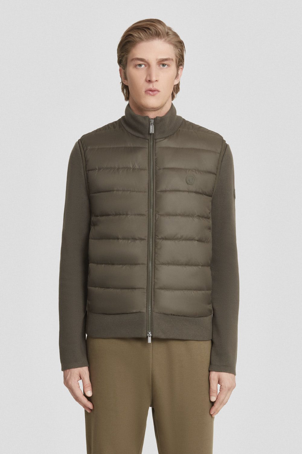 ciesse-gilet-steppweste-gr-n-gef-ttert-strick image 2