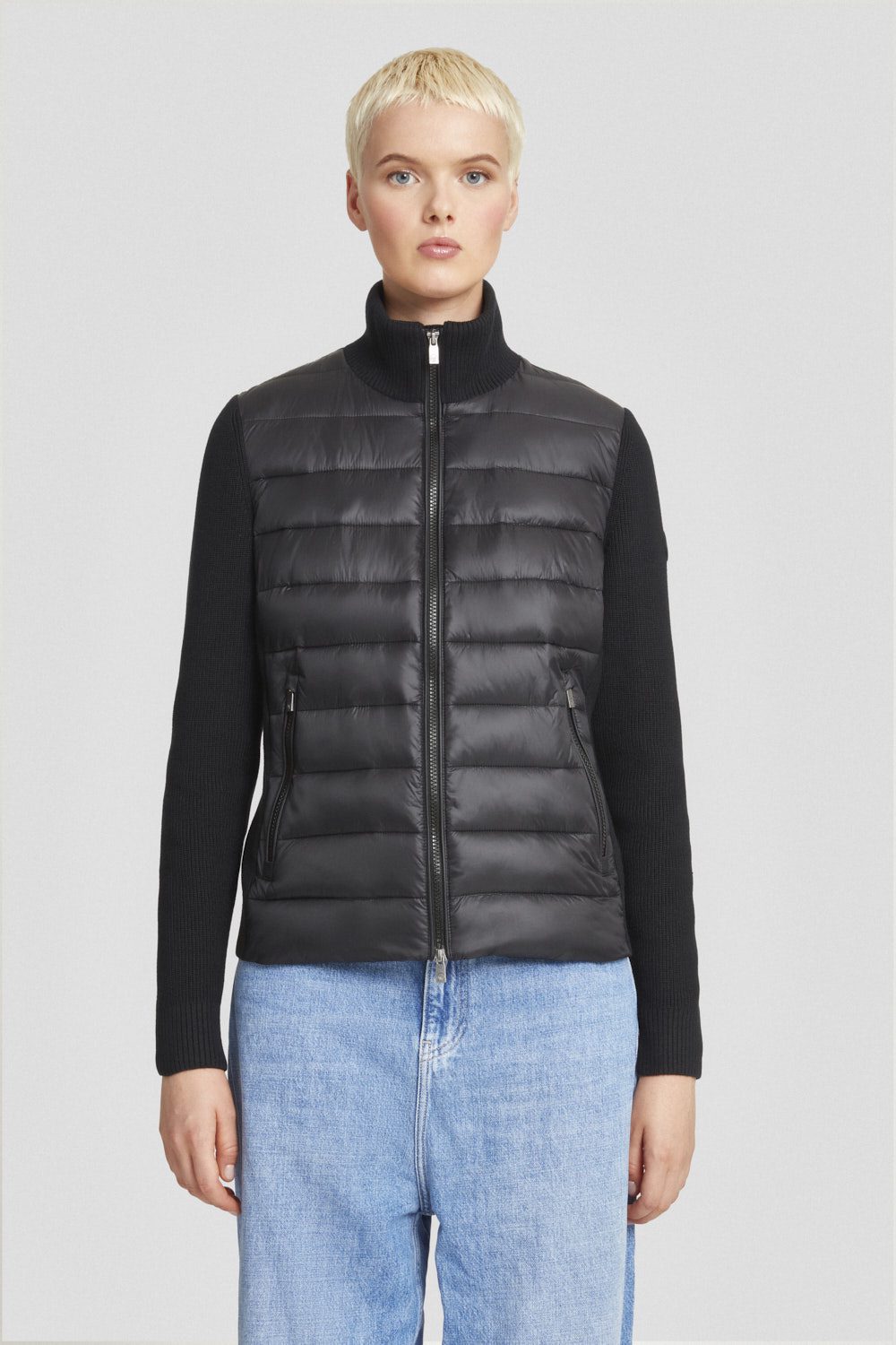 ciesse-outdoor-leichte-jacke-schwarz-strick-rmel-slim-fit image 2