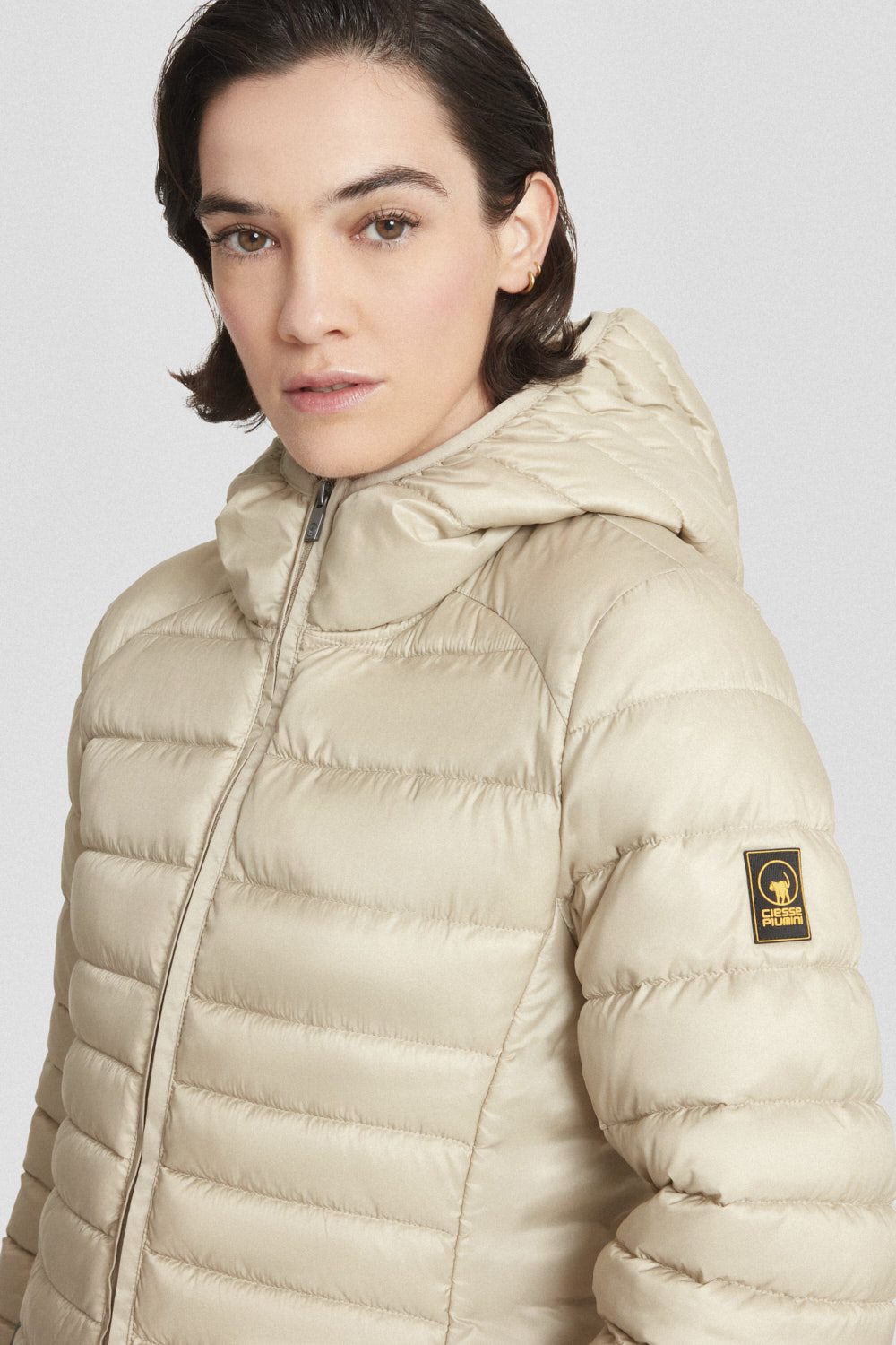ciesse-piumini-wintermantel-beige-lang-stepp-wasserabweisend image 4