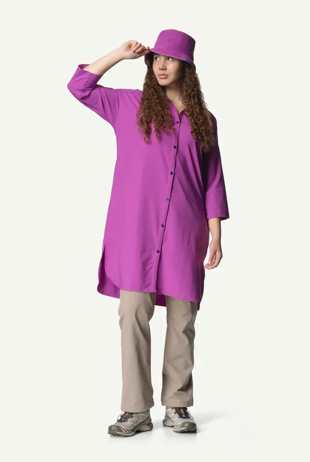 houdini-route-shirt-dress-kleid-damen-purple-up-leicht-recycelt image 1