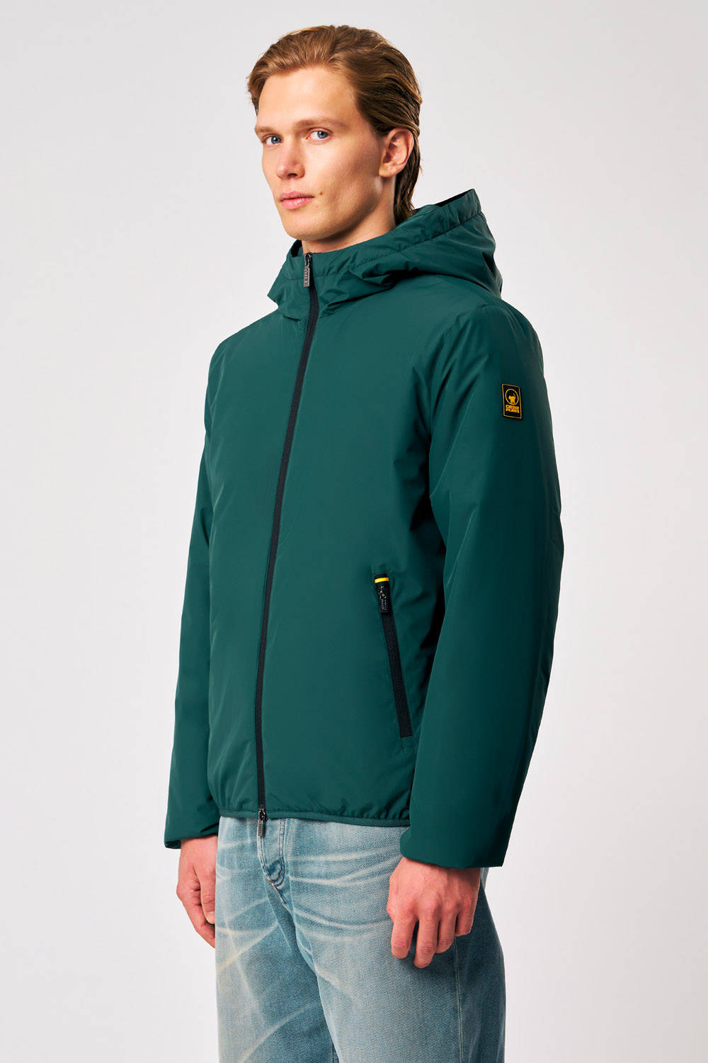 ciesse-peter-winterjacke-gr-n-mit-kapuze-gef-ttert image 1