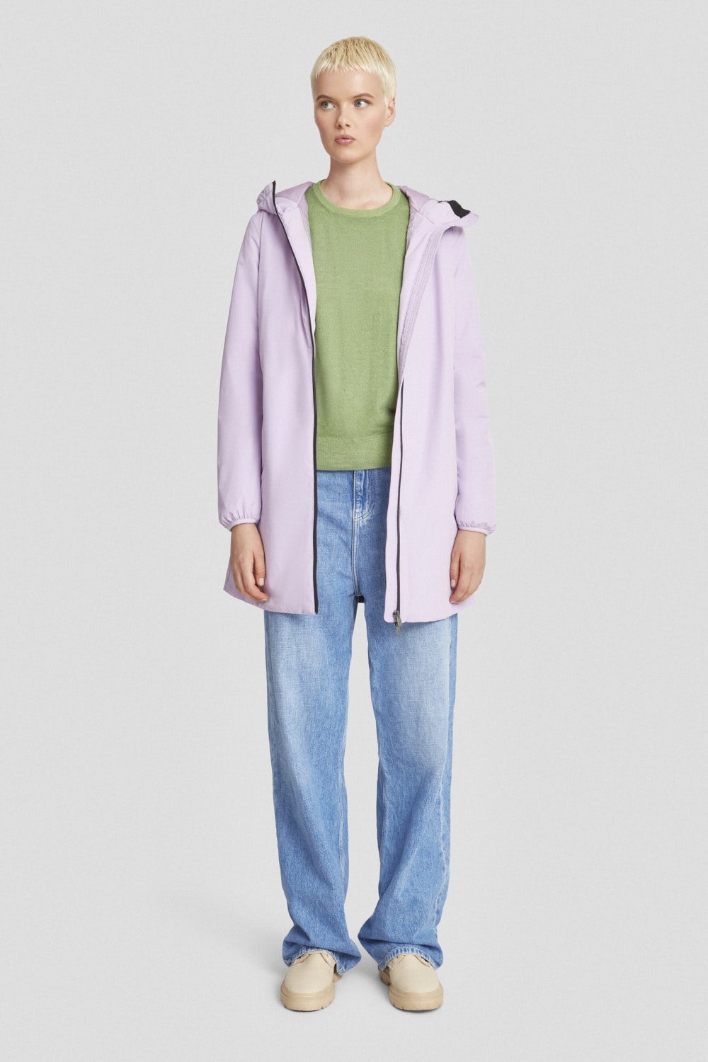 ciesse-winterjacke-lila-lang-mit-kapuze-dwr-gef-ttert image 1