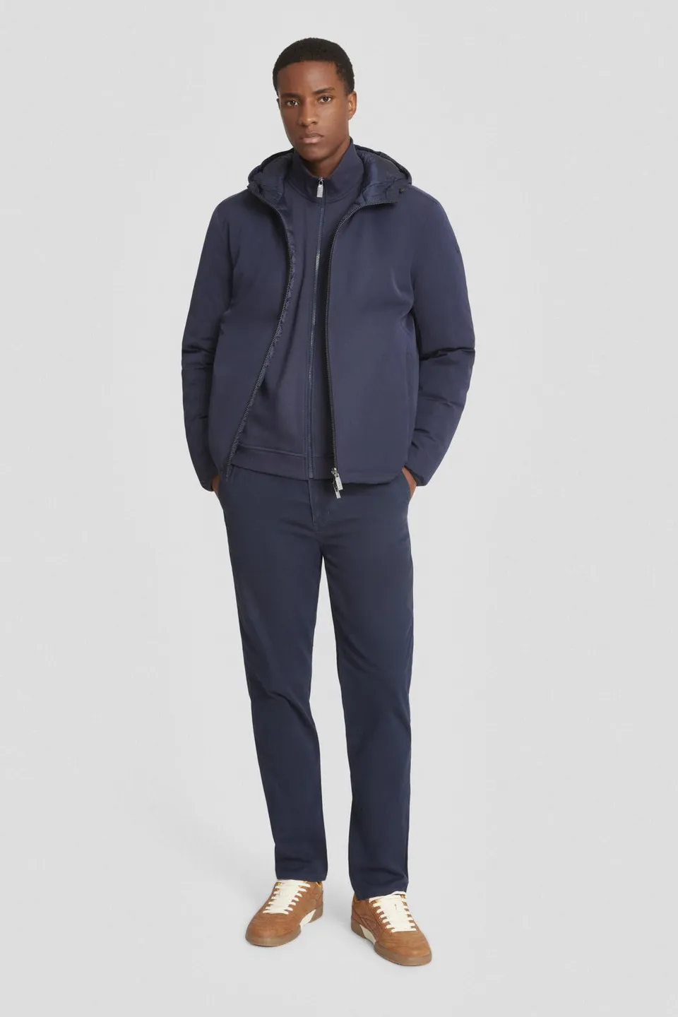 ciesse-outdoor-daunenjacke-kurz-blau-reversibel-mit-kapuze image 1