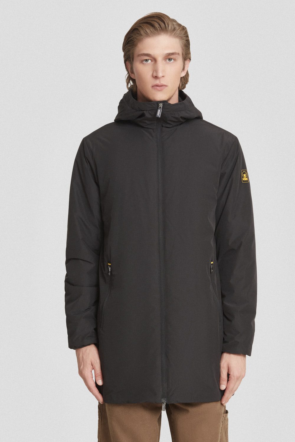 ciesse-outdoor-winterjacke-lang-schwarz-kapuze-dwr image 2