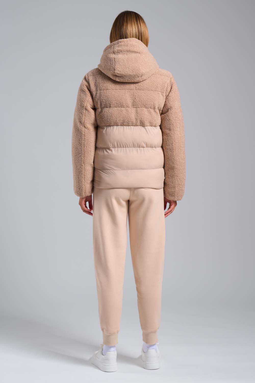 ciesse-piumini-bonilla-hybrid-steppjacke-grau-teddy-kapuze image 5