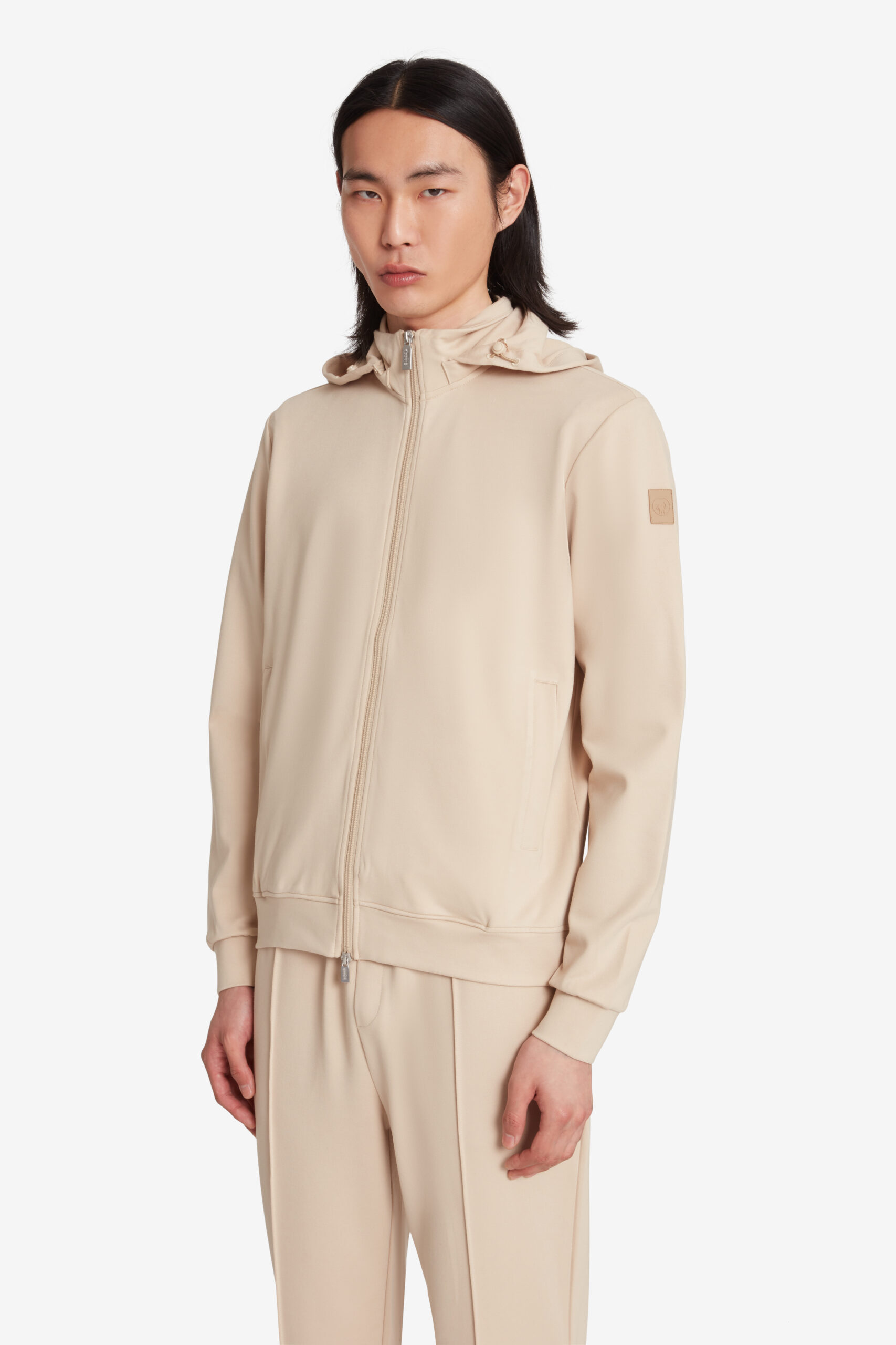 ciesse-outdoor-naku-hoodie-beige-herren-full-zip-abnehmbare-kapuze image 2