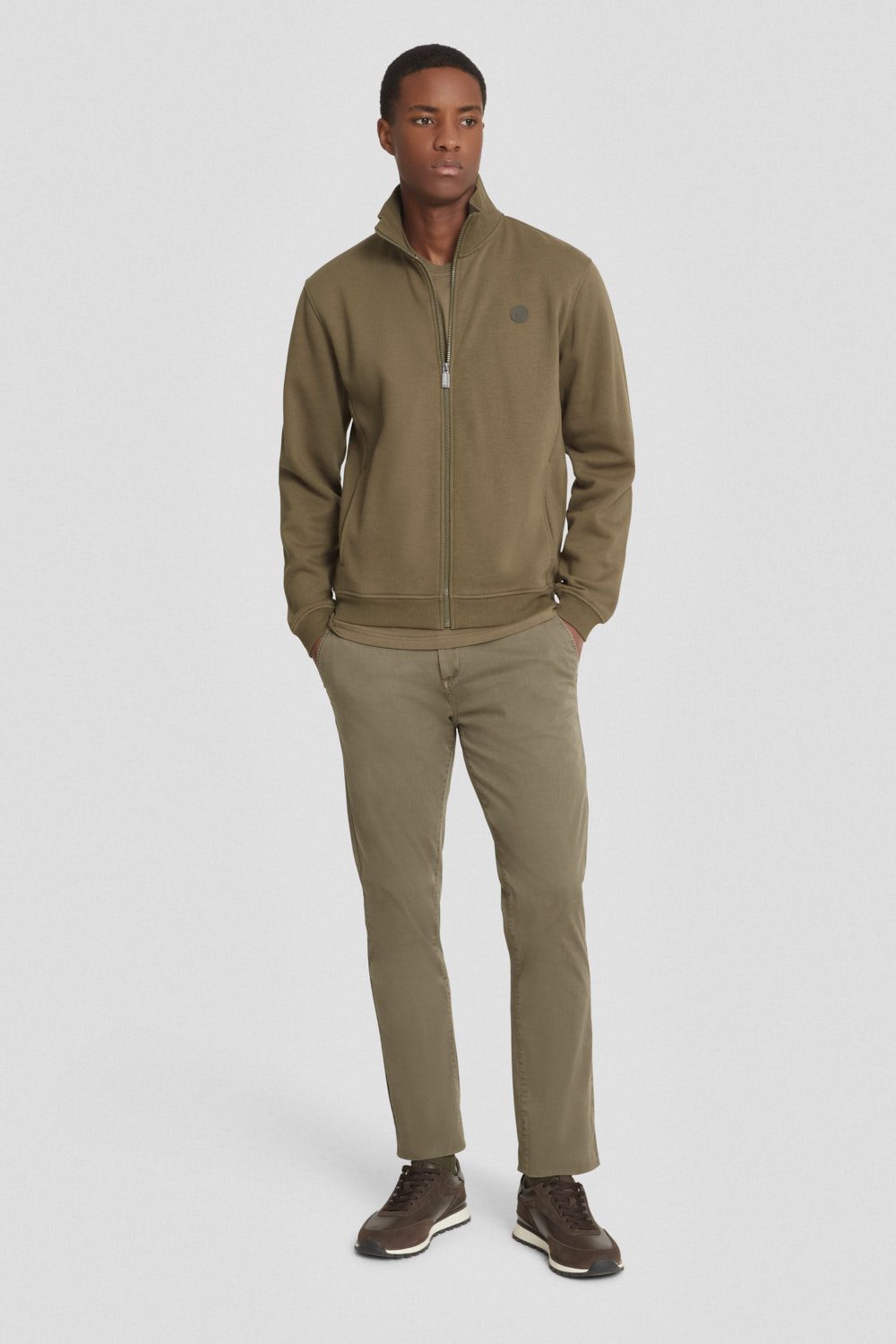ciesse-sweatjacke-oliv-baumwolle-mit-zip-military image 2