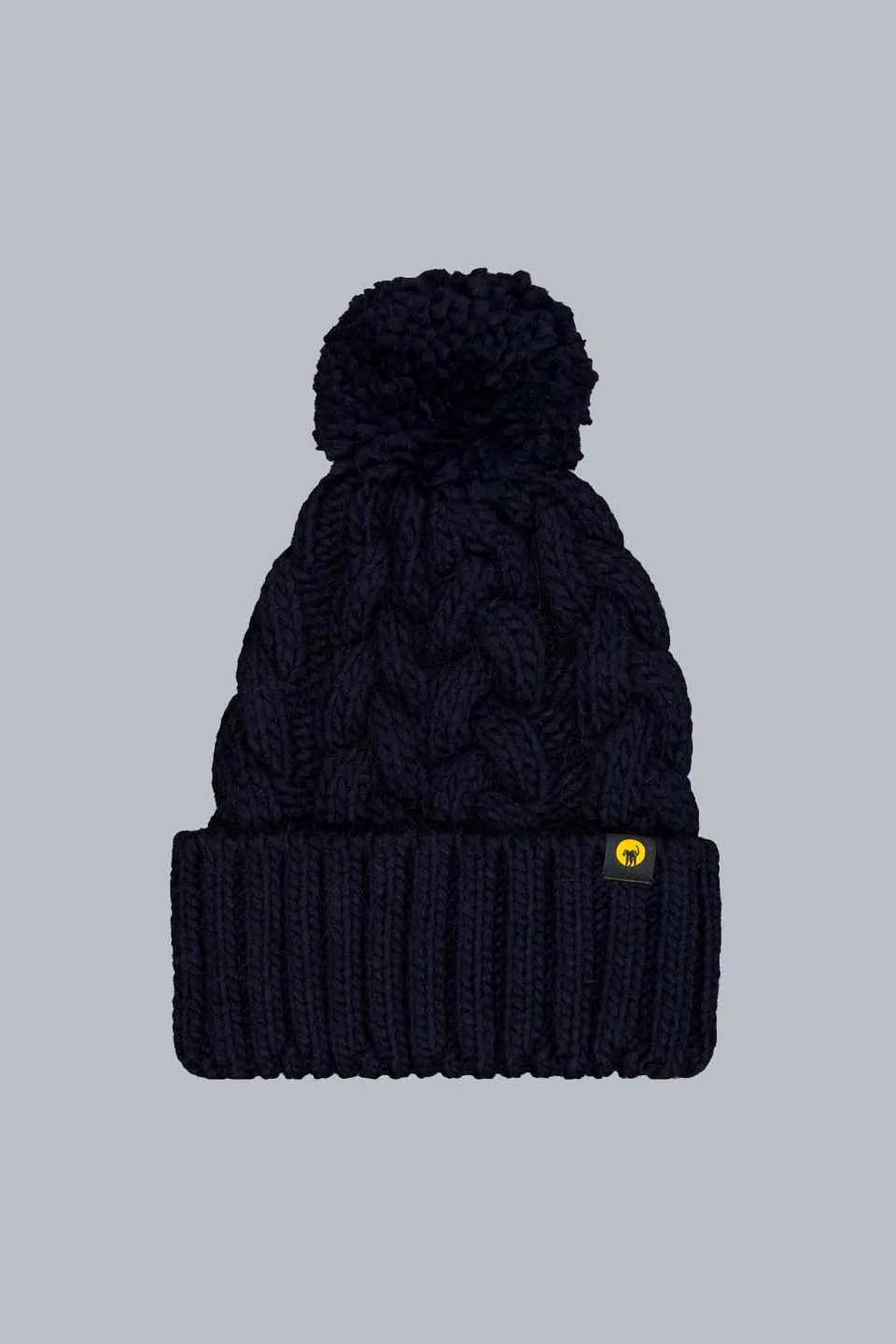ciesse-scilly-strickm-tze-blau-mit-bommel-zopfmuster image 1