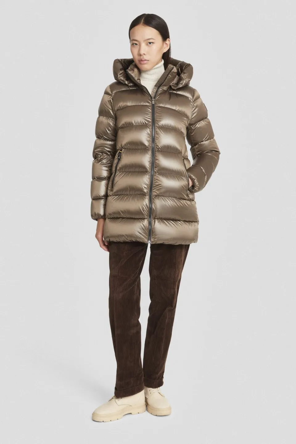 ciesse-outdoor-piumini-daunenjacke-braun-mittellang-dwr image 1