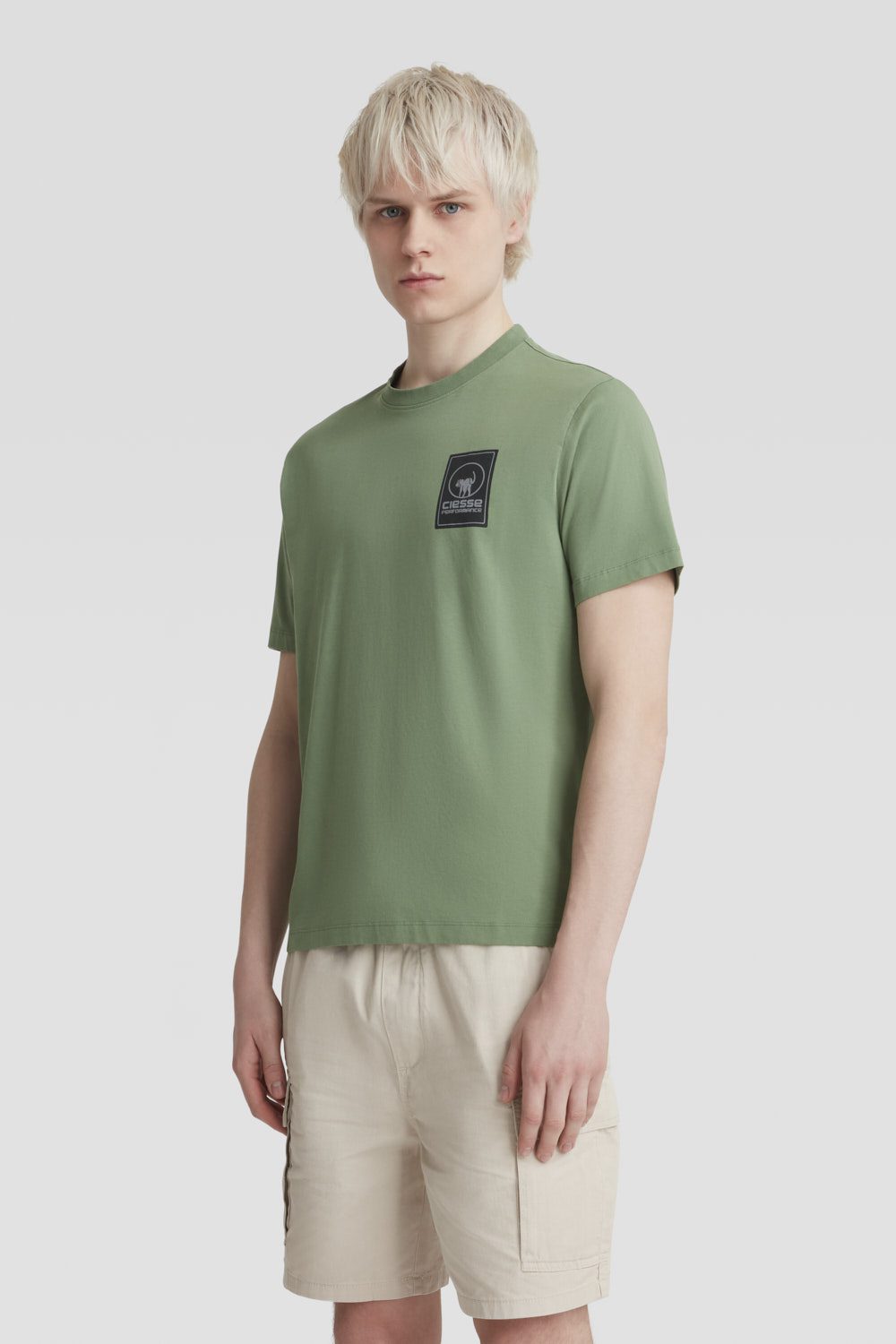 ciesse-t-shirt-basic-t-shirt-gr-n-rundhals-100-baumwolle image 2