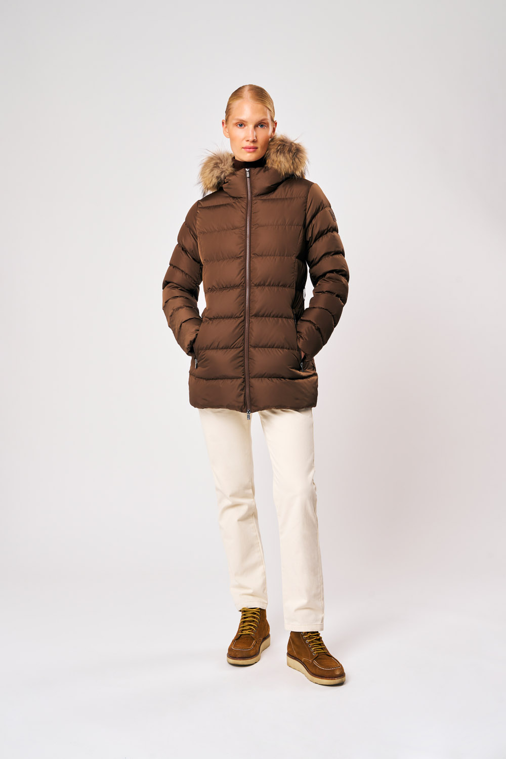 ciesse-outdoor-rosalia-real-fur-daunenjacke-braun-echtpelz image 2
