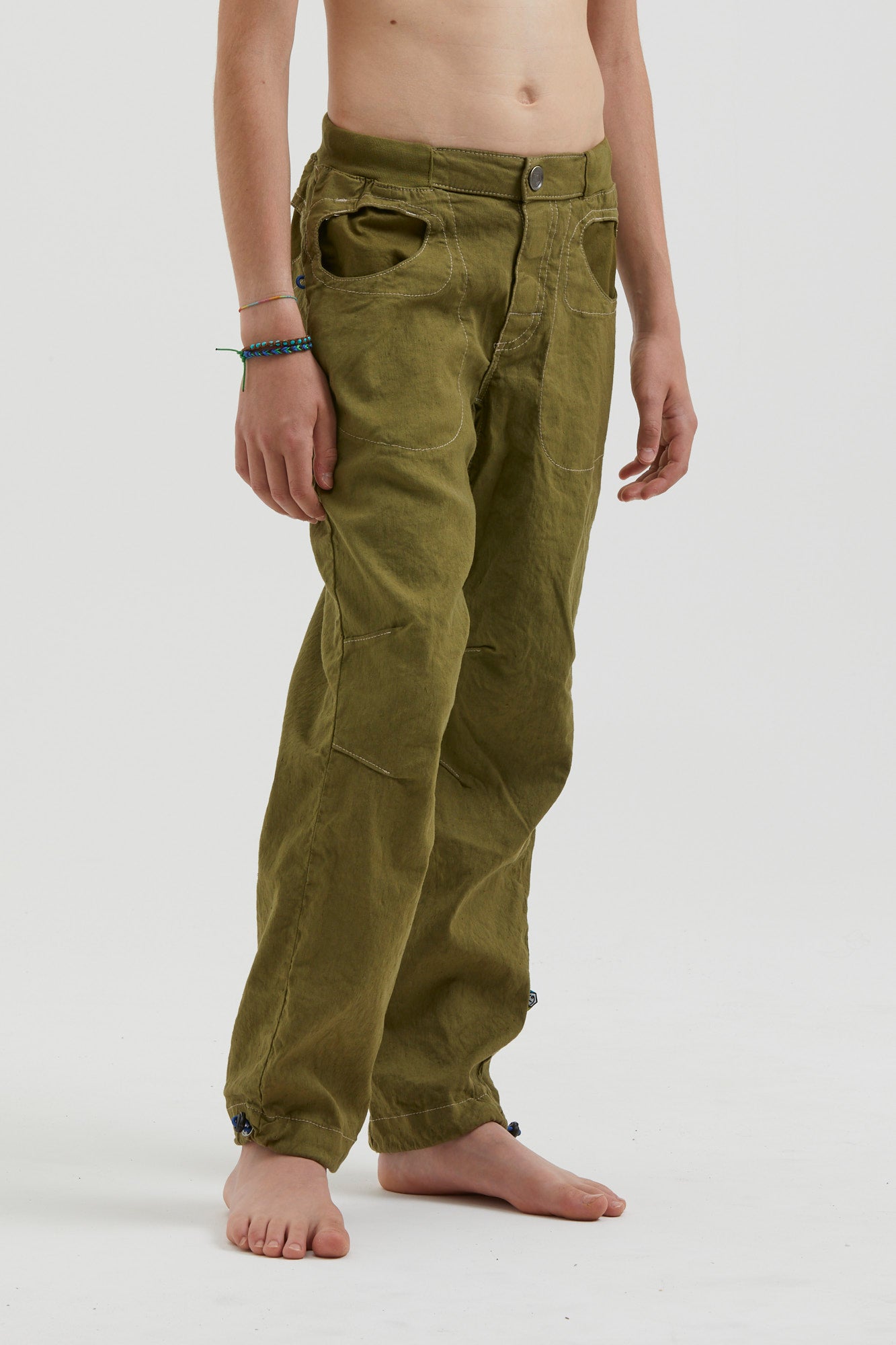 e9-b-rondo-flax-hose-avocado-leinen-kinder-klettern image 3