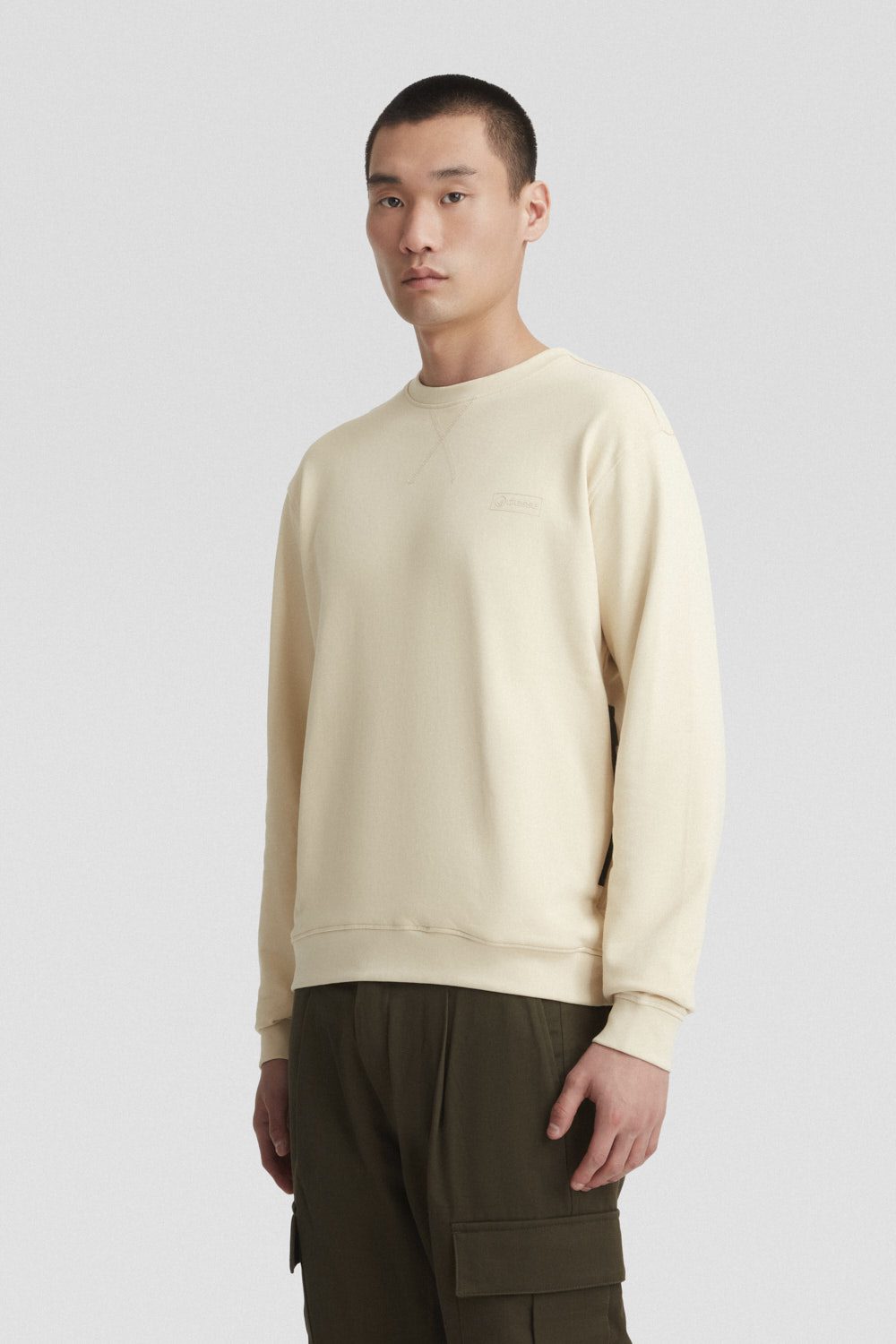 ciesse-felpe-sweatshirt-beige-rundhals-aus-baumwolle image 2