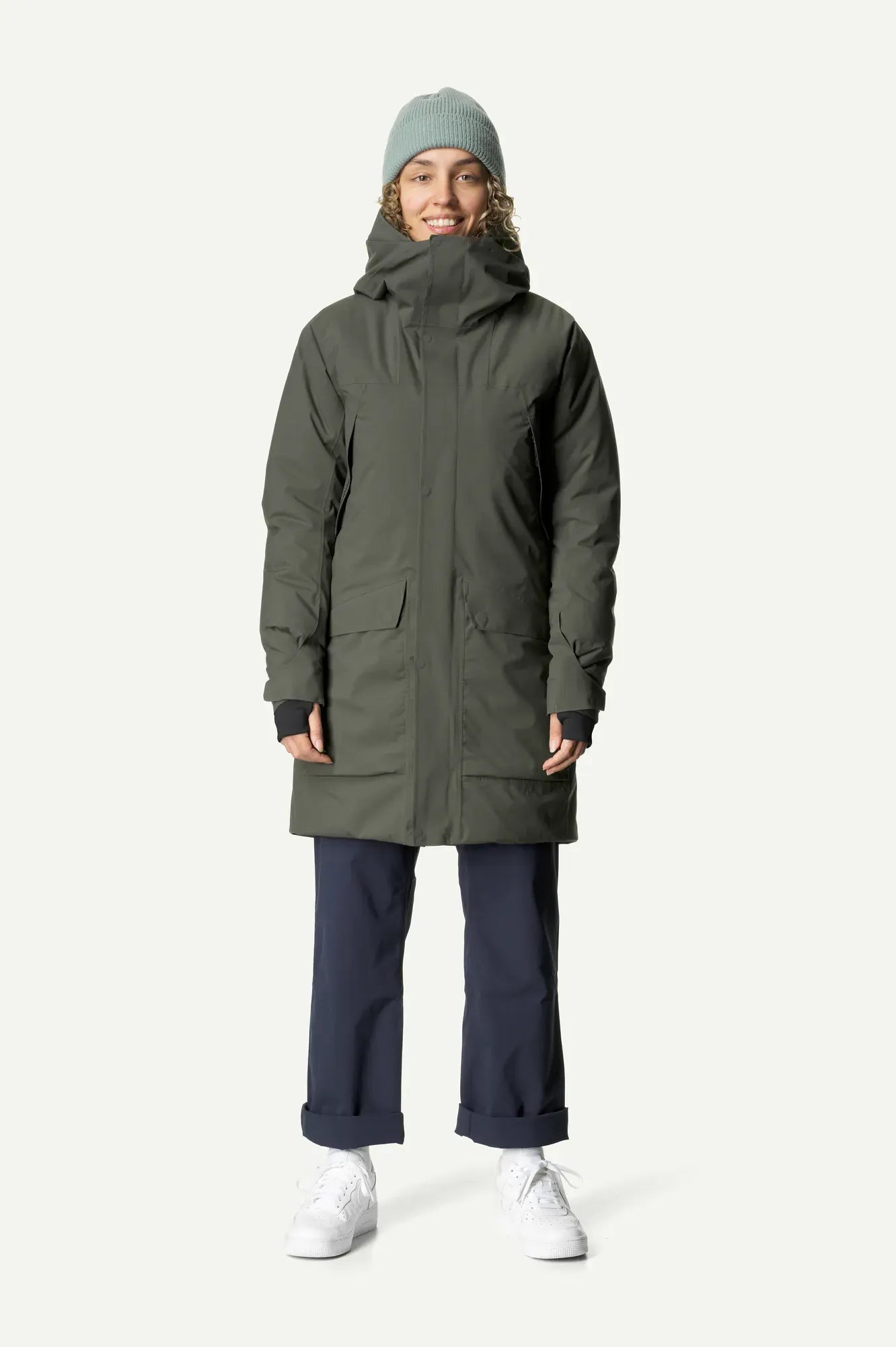 houdini-the-square-fall-in-parka-damen-baremark-green-wasserdicht image 1