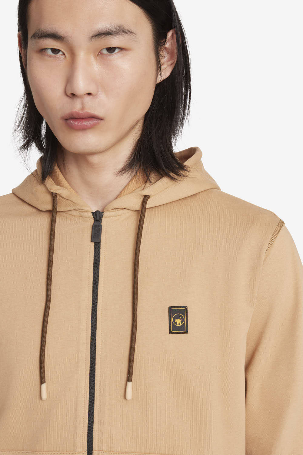 ciesse-outdoor-kurt-kapuzen-hoodie-herren-beige-baumwolle-zip image 3