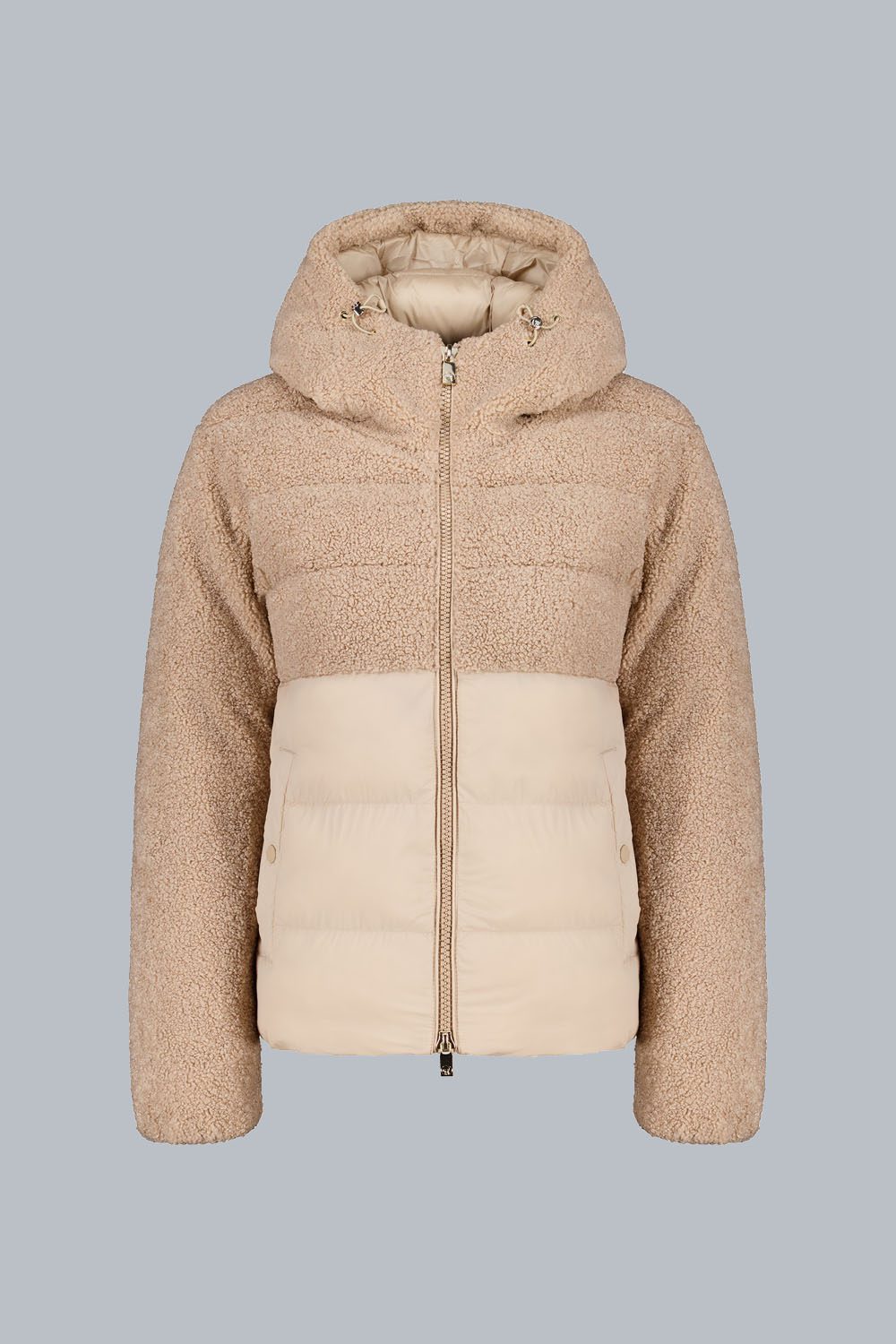 ciesse-piumini-bonilla-hybrid-steppjacke-grau-teddy-kapuze image 3
