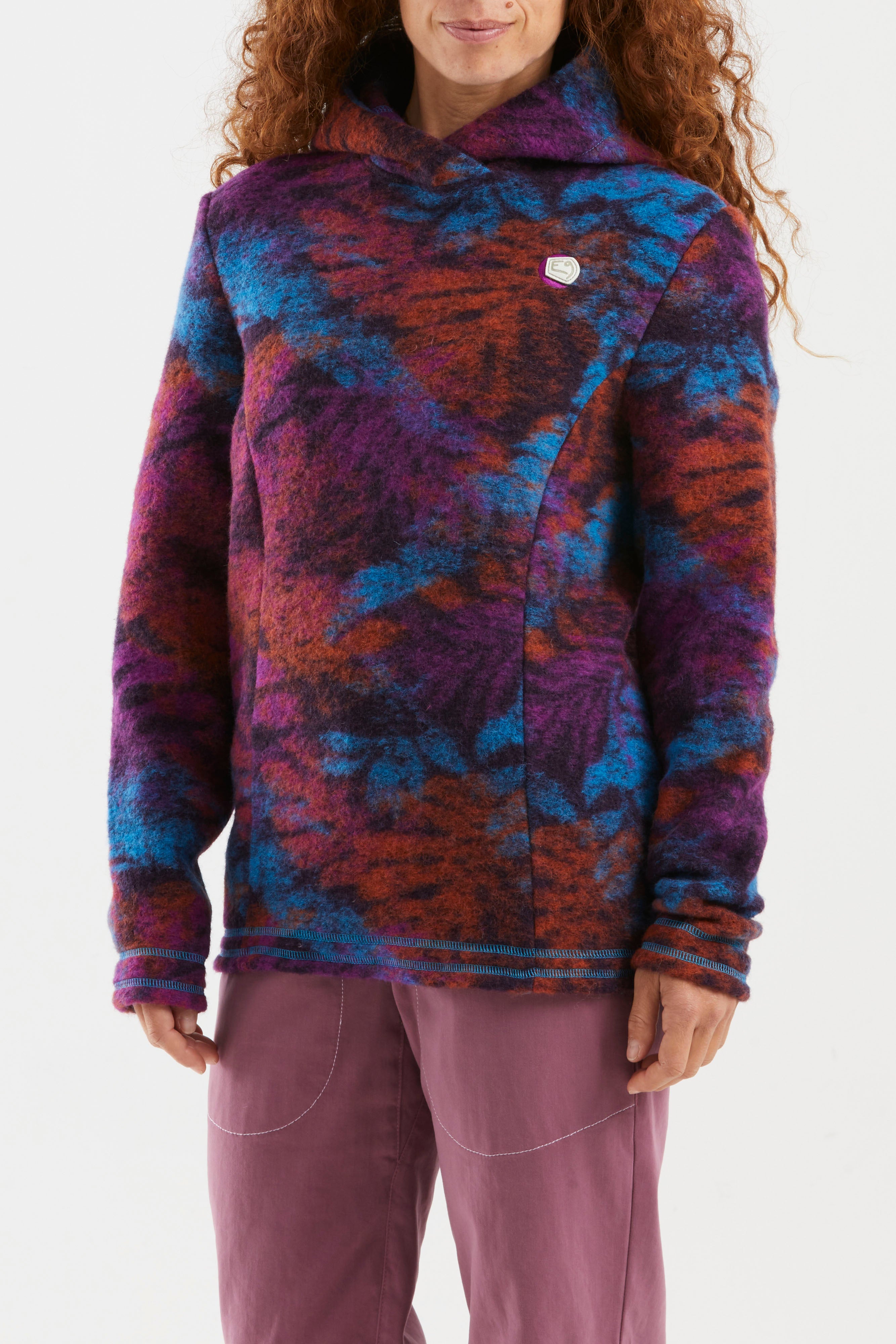 e9-astrid-hoodie-damen-emerald-wolle-gemustert image 1