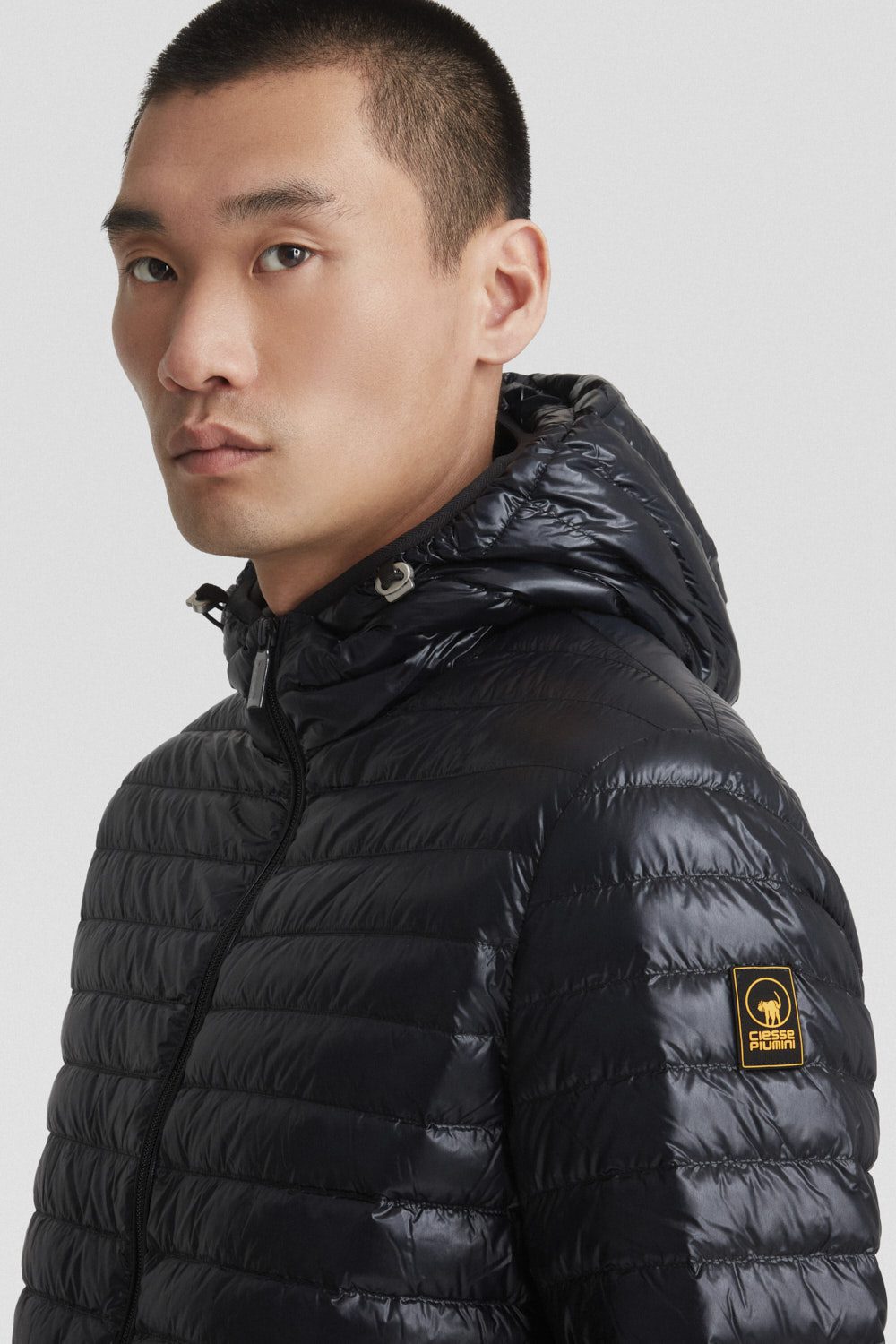 ciesse-outdoor-piumini-daunenjacke-schwarz-gl-nzend-kapuze-echt-daune image 4