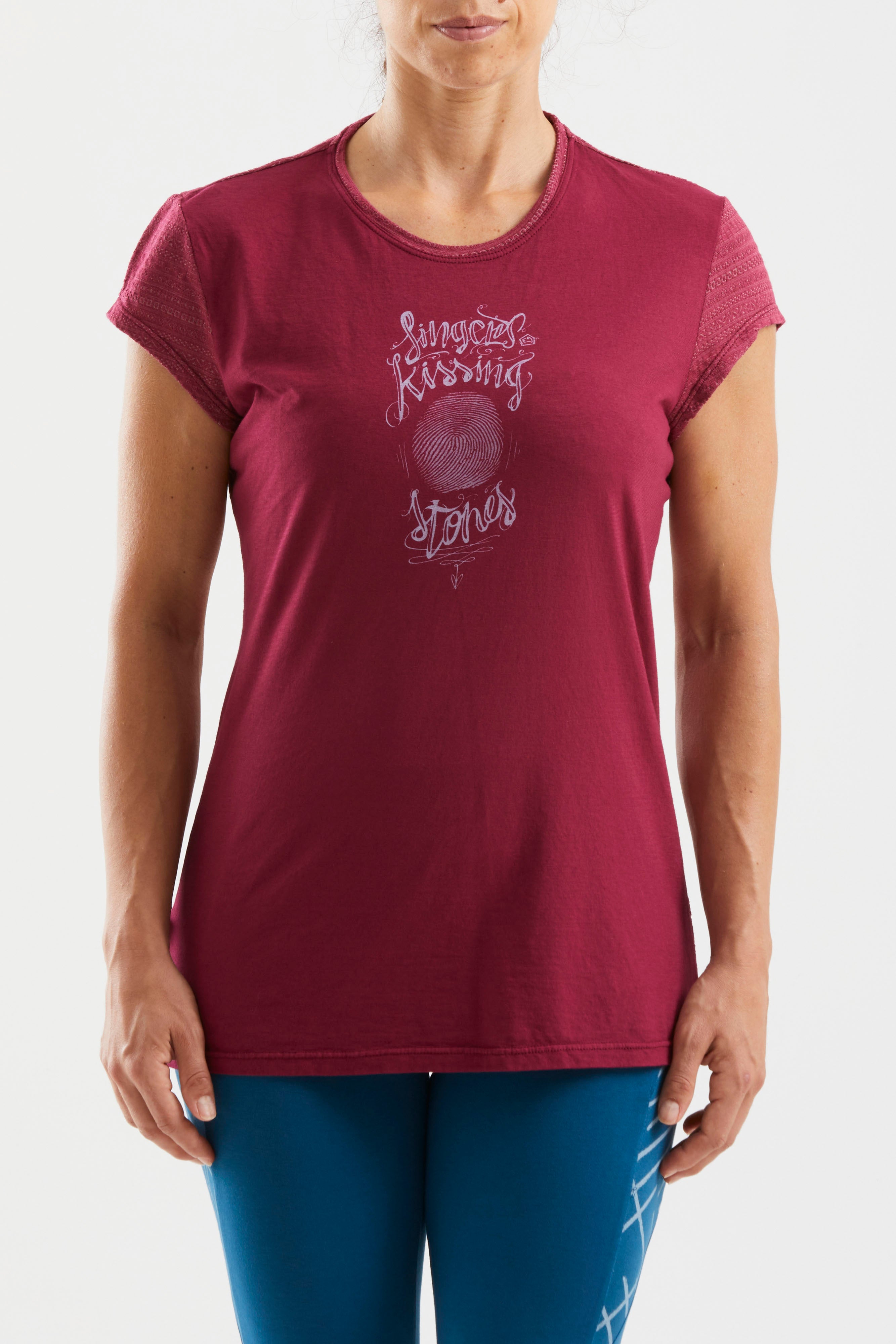 e9-kiss-t-shirt-damen-ocean-blue-modal-slim-fit image 1