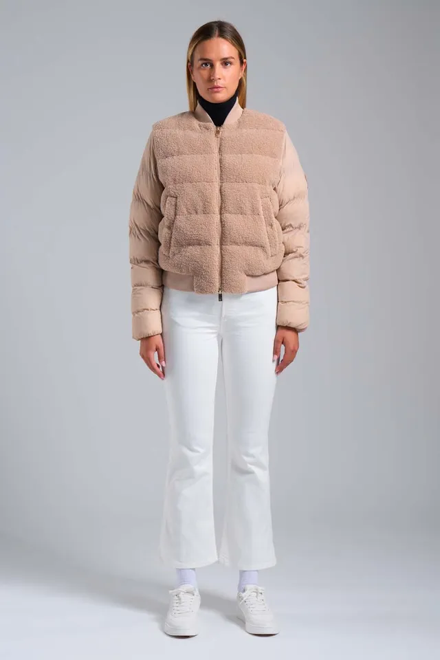 ciesse-outdoor-edna-hybrid-daunenjacke-damen-beige-teddy-stepp image 1